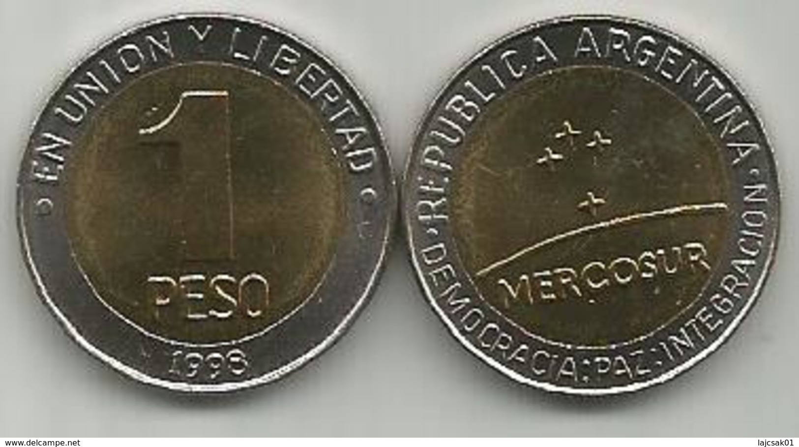 Argentina 1 Peso 1998. UNC MERCOSUR KM#125 - Argentinië