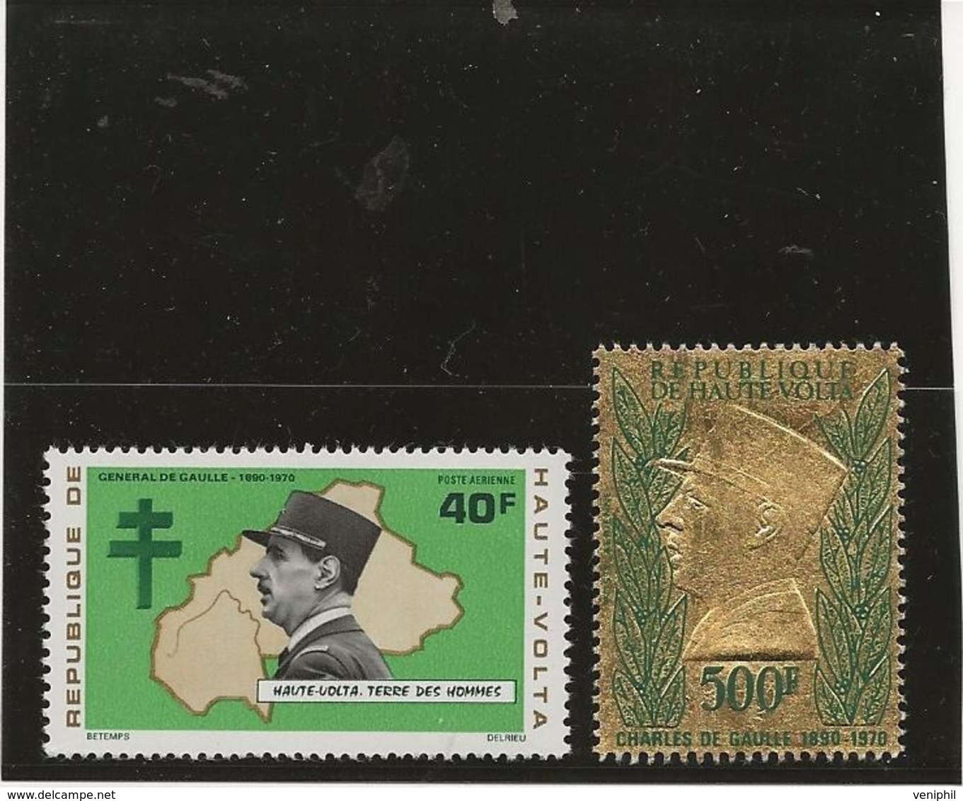 HAUTE - VOLTA - POSTE AERIENNE N° 95 ET 96 NEUF X -GENERAL DE GAULLE - ANNEE 1971 - COTE : 18 € - Haute-Volta (1958-1984)