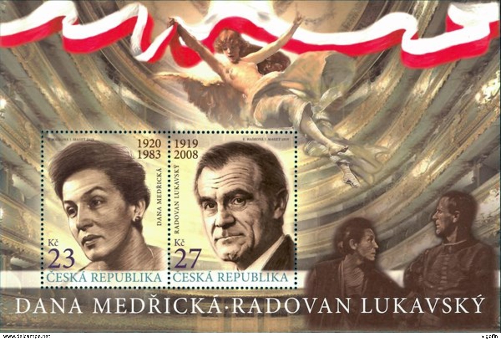 CZ 2019-1049-1050 D. Medřická, R. Lukavský, CZECH, 1 X 1v, MNH - Blocs-feuillets