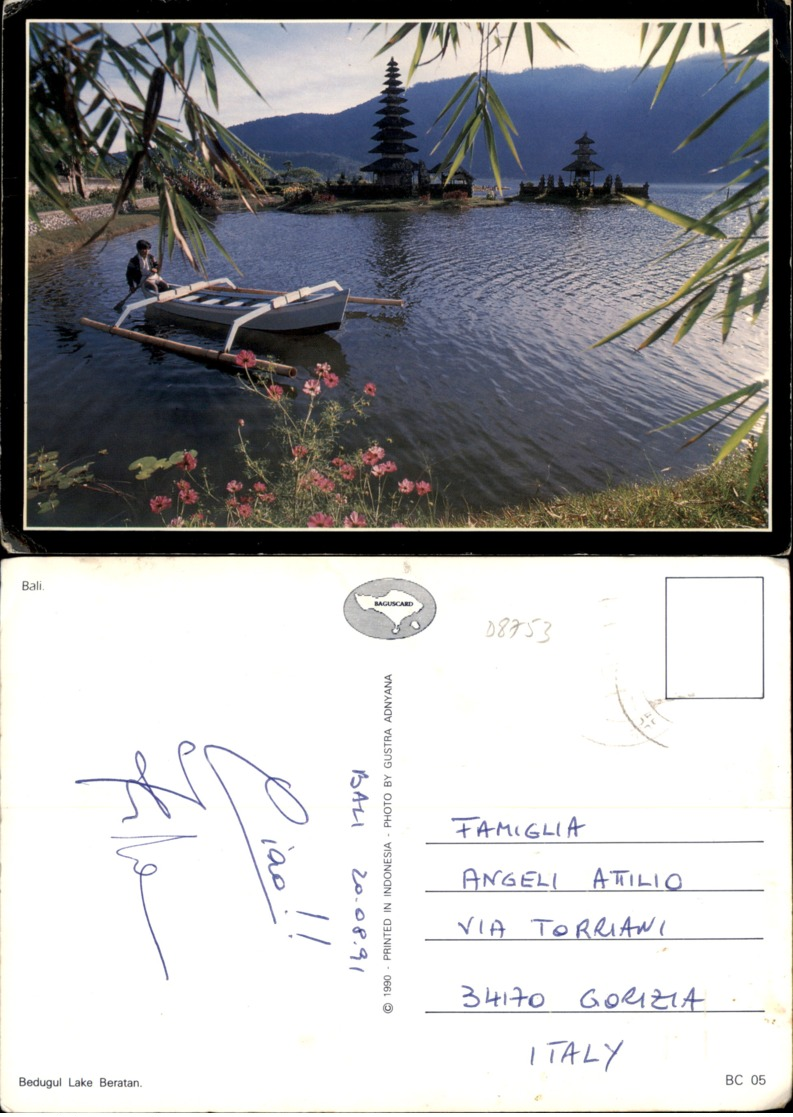 BEDUGUL LAKE BERATAN,INDONESIA POSTCARD - Indonesien