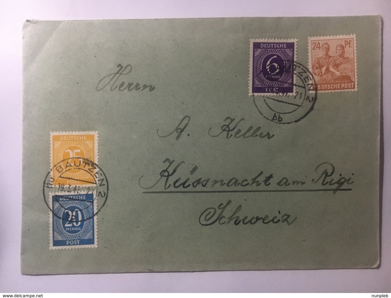 Germany 1947 Occupation Cover Bautzen To Kussnacht Switzerland - Sonstige & Ohne Zuordnung