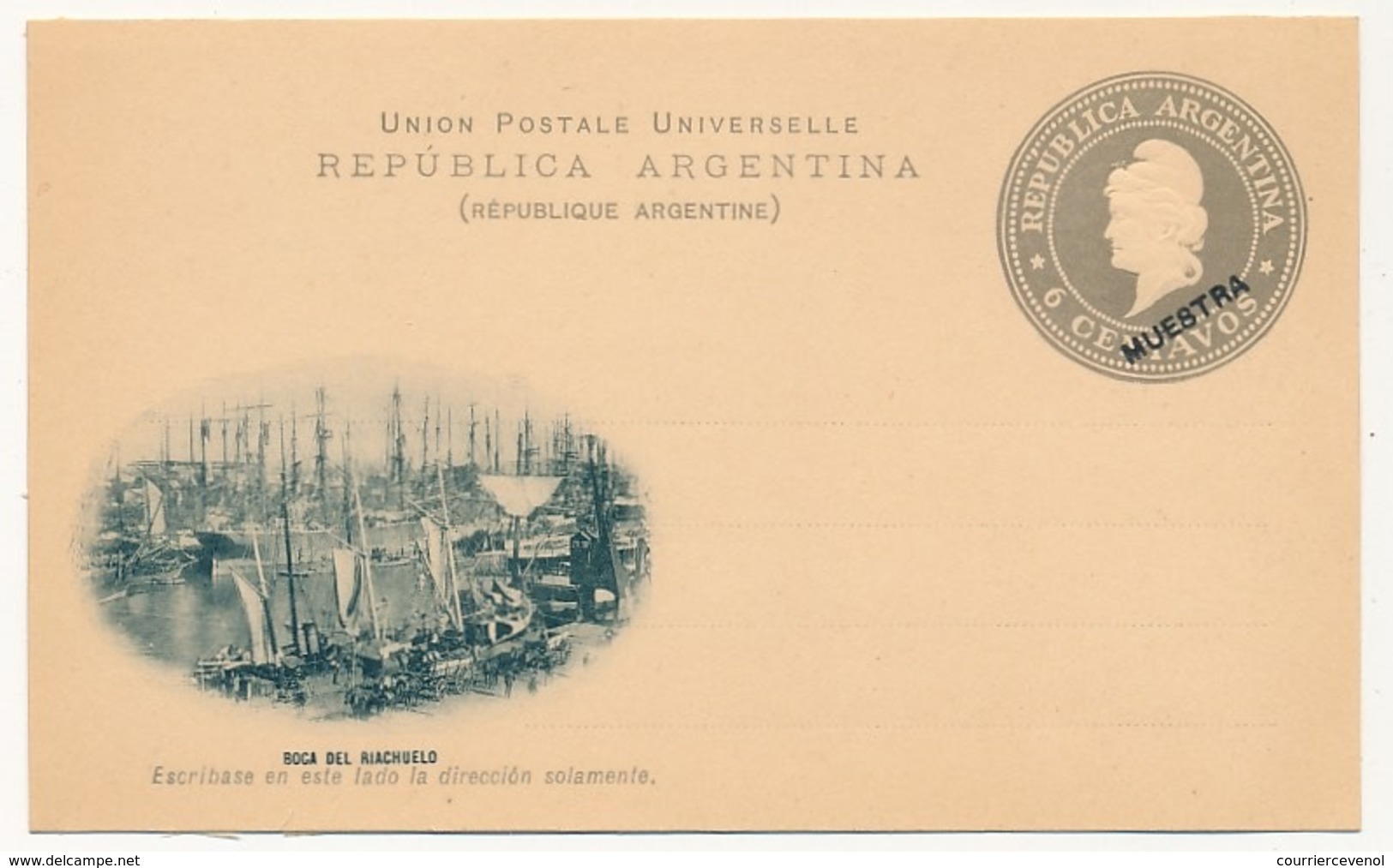 ARGENTINE - Entier Postal / Carte Postale 6 Centavos "MUESTRA" - Boca Del Riachuelo - Ganzsachen