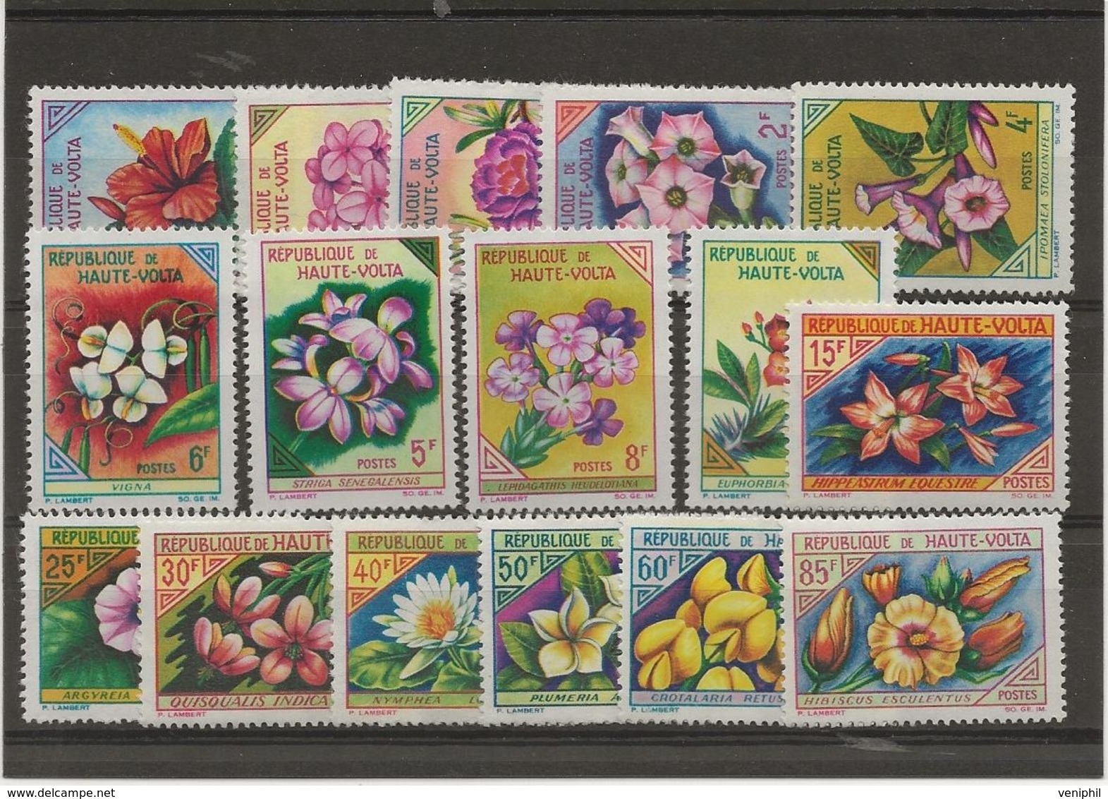 HAUTE - VOLTA - SERIE FLEURS - N° 113 A 128 NEUF X -ANNEE 1963 - COTE : 16 € - Opper-Volta (1958-1984)