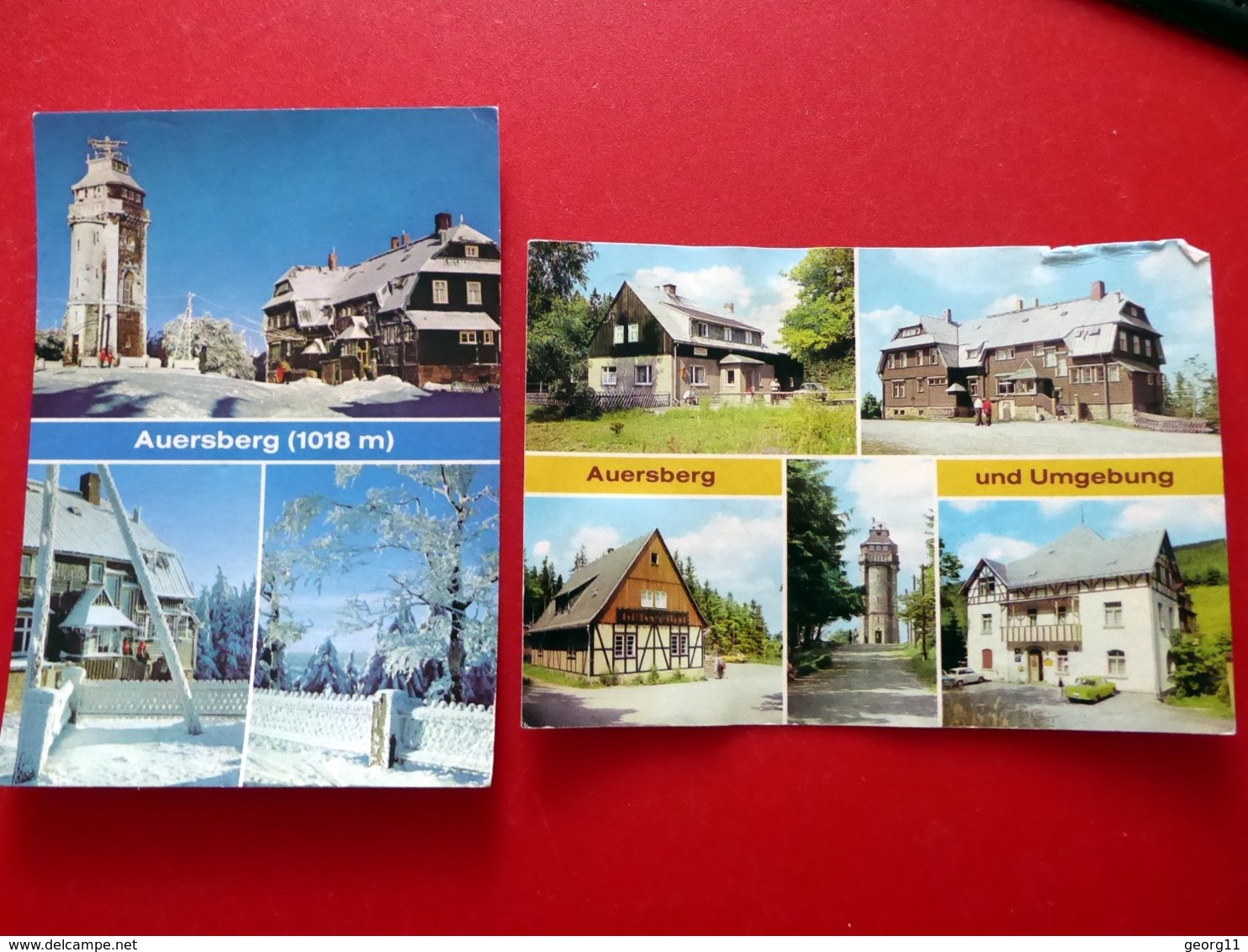 2 X AK Auersberg - Berghotel Gasthaus - Umgebung - Erzgebirge - 1981 - 1982 - Auersberg