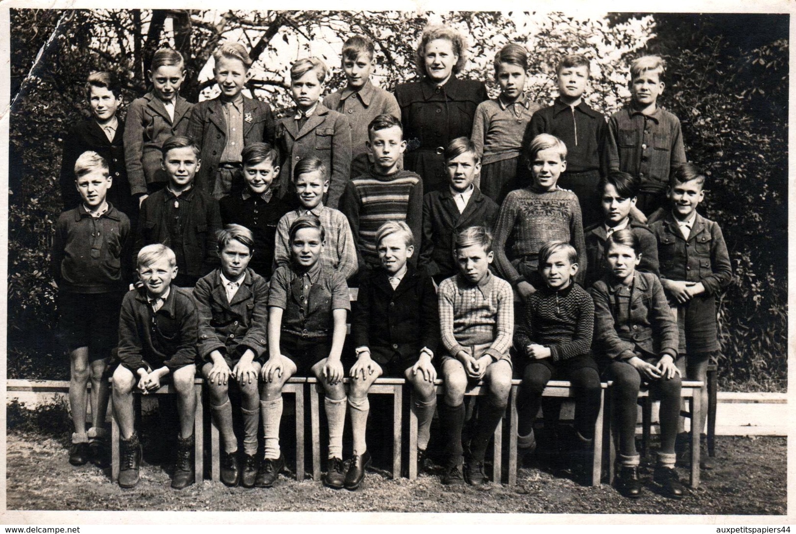 Grande Photo Originale Scolaire - Photo De Classe De Garçons & Maîtresses Vers 1940/50 - Allemagne - Anonymous Persons