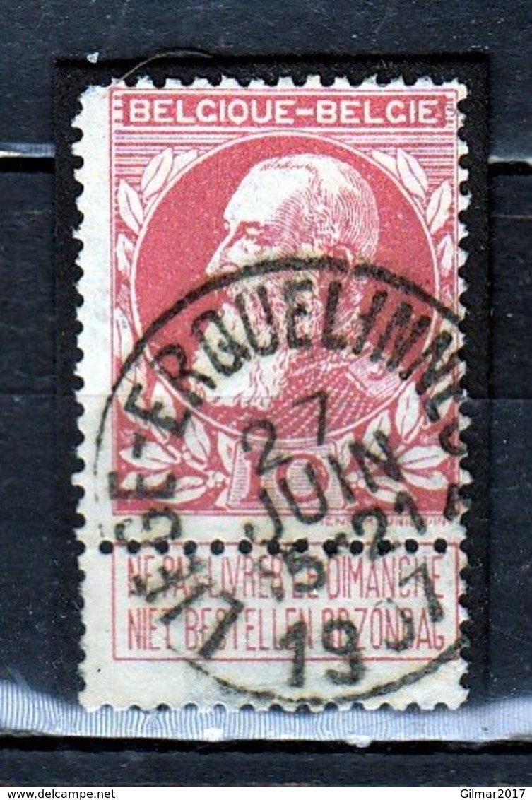 Nr 74 Gestempeld Liege-Erquelinnes (zie Opm) - 1905 Grosse Barbe