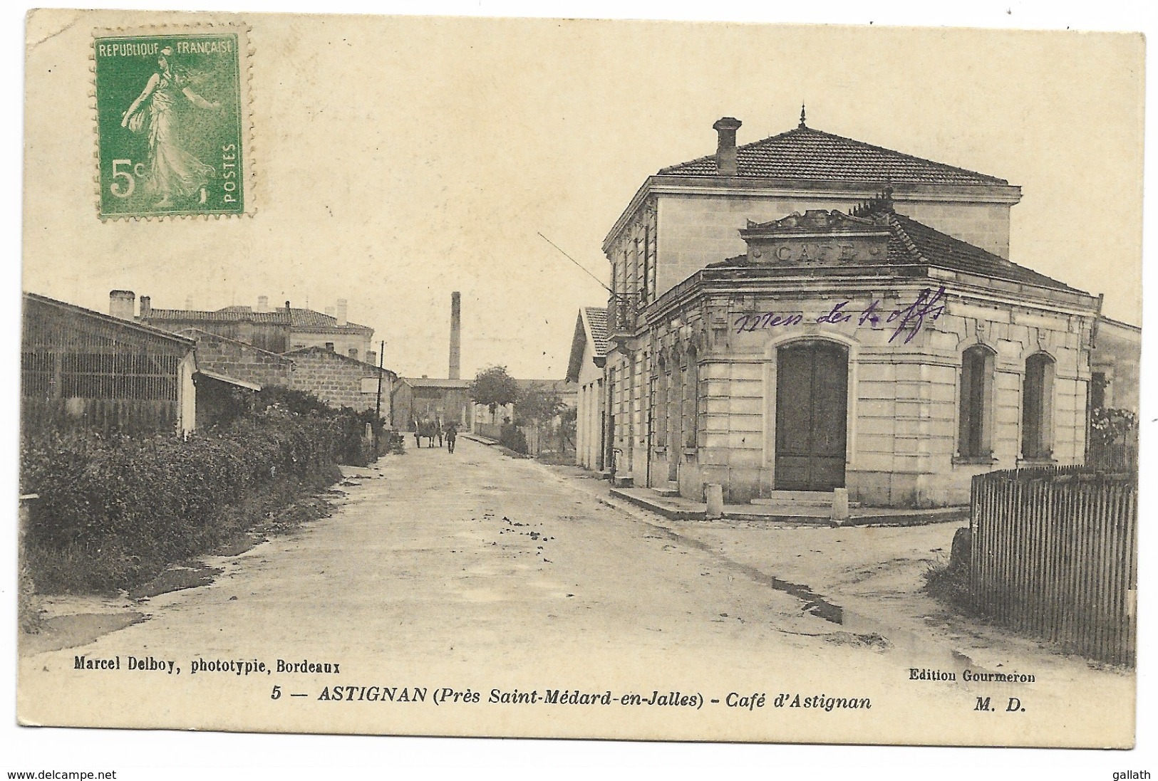 33-HASTIGNAN / ASTIGNAN-Café D'Astignan... 1915  Animé  (Mess Des Sous-Officiers) - Autres & Non Classés