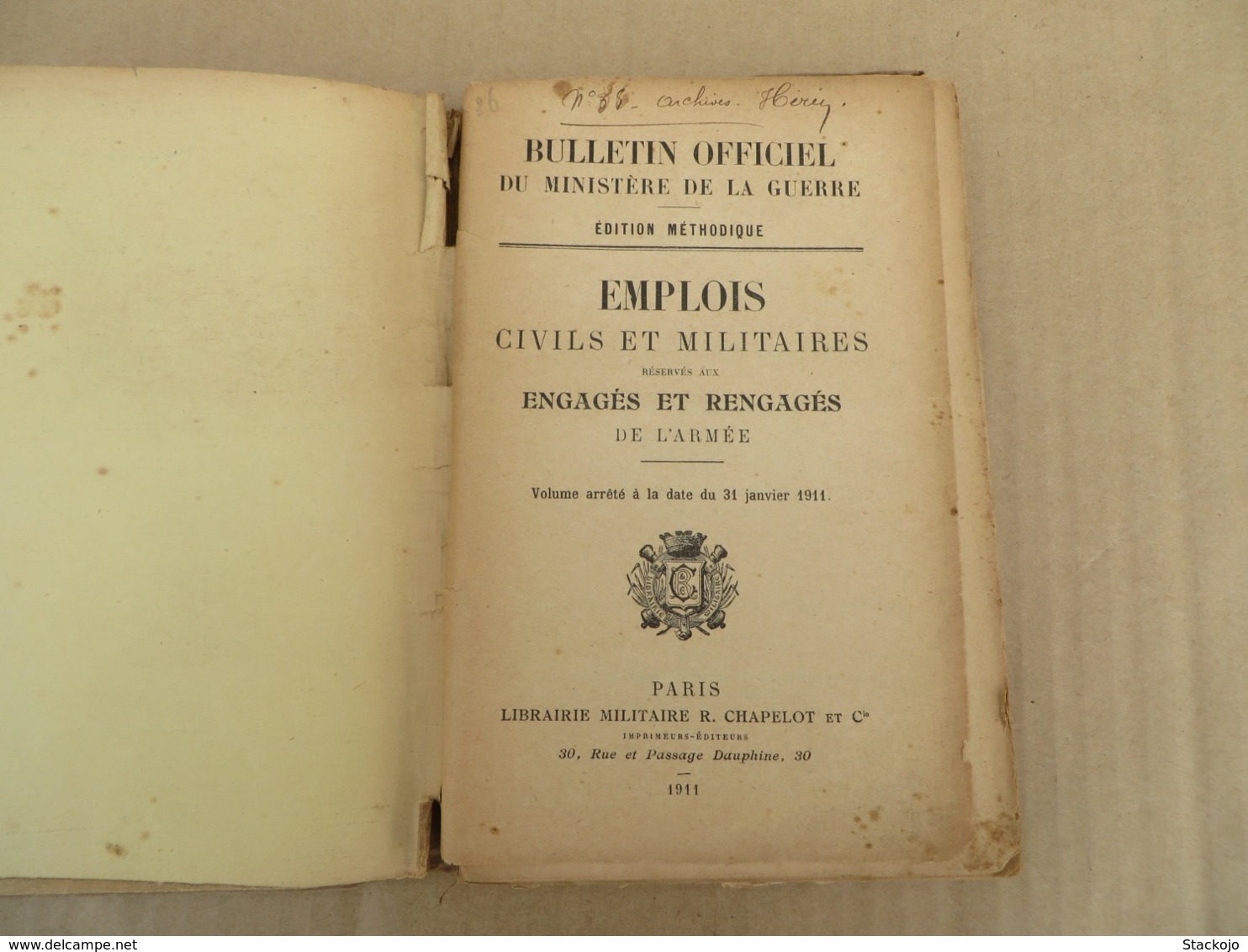 Emplois Civils Et Militaires Réservés Aux Engagés Et Rengagés De L'Armée - 31/01 - Andere & Zonder Classificatie