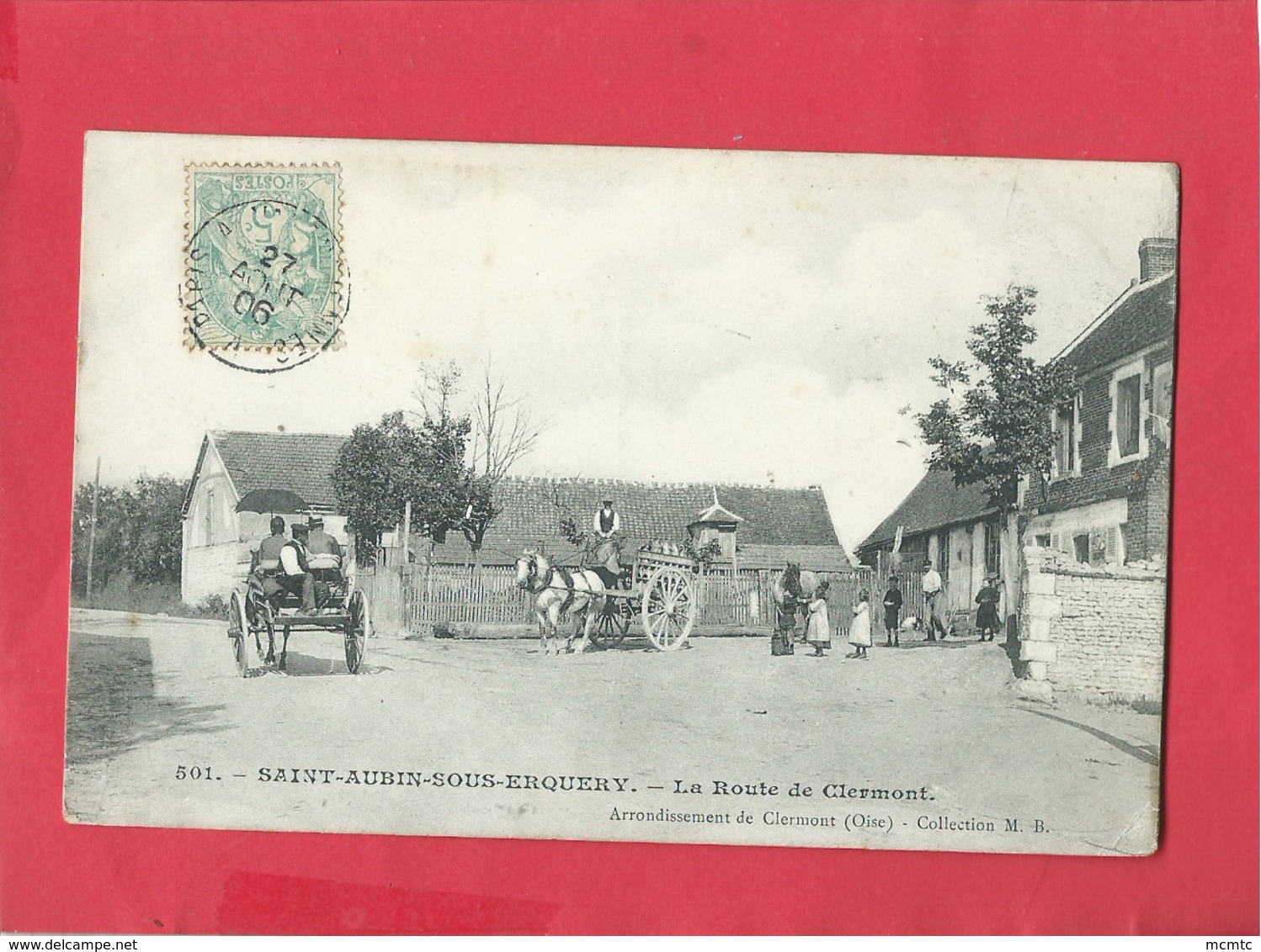 CPA -  Saint Aubin Sous Erquery  - La Route De Clermont - Sonstige & Ohne Zuordnung