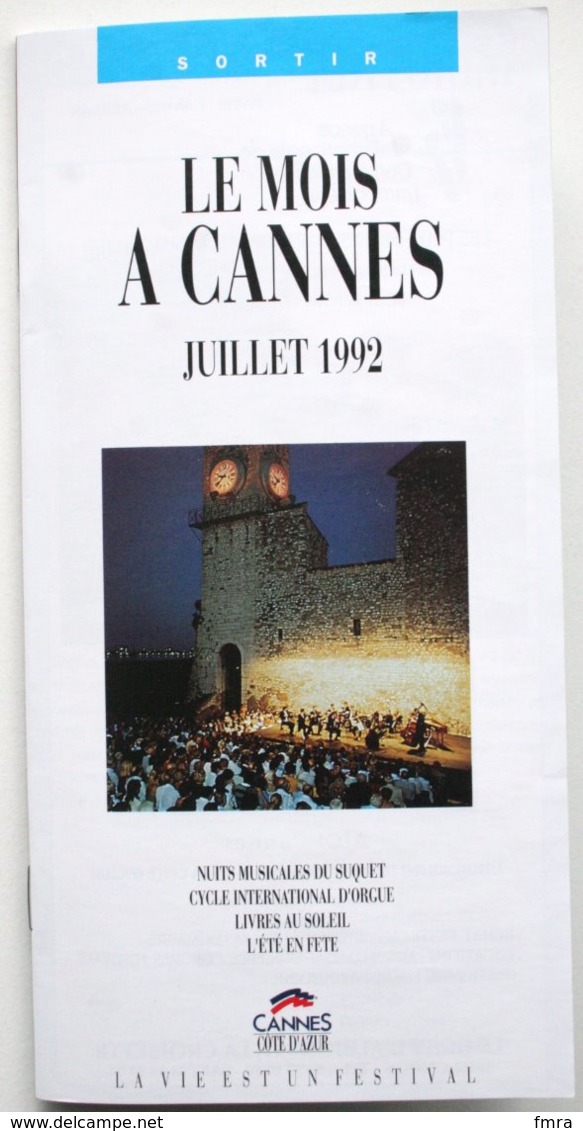 Le Mois à CANNES - Juillet 1992  - Avec Nbx Publicités         ***  /P92 - Dépliants Touristiques