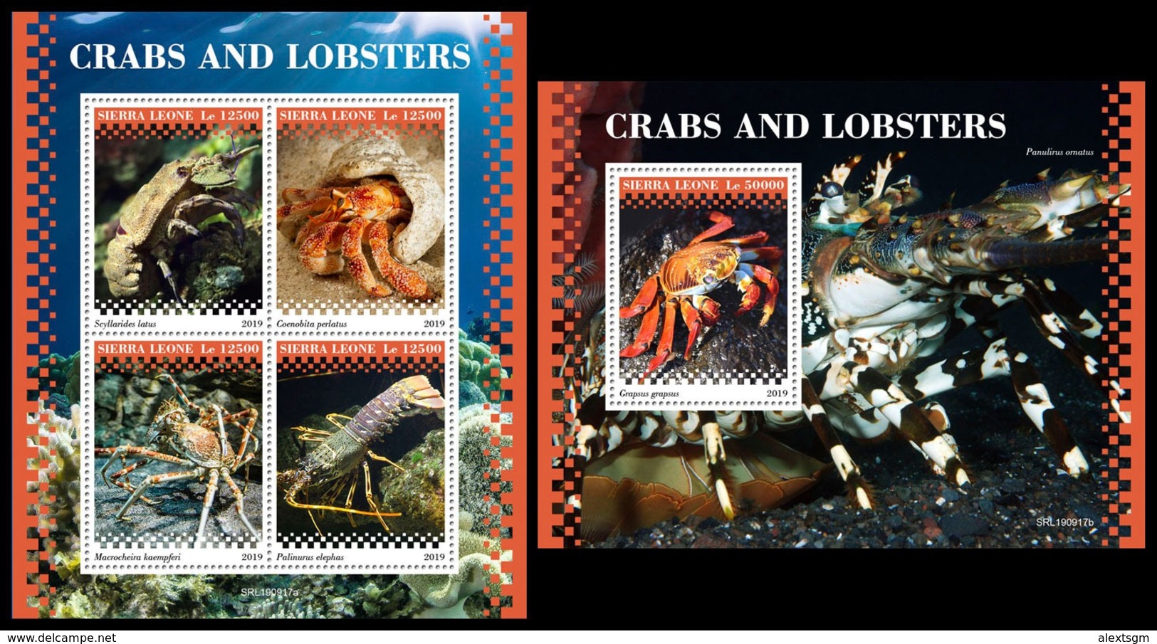 SIERRA LEONE 2019 - Crabs And Lobsters. M/S + S/S Official Issue [SRL190917] - Schalentiere