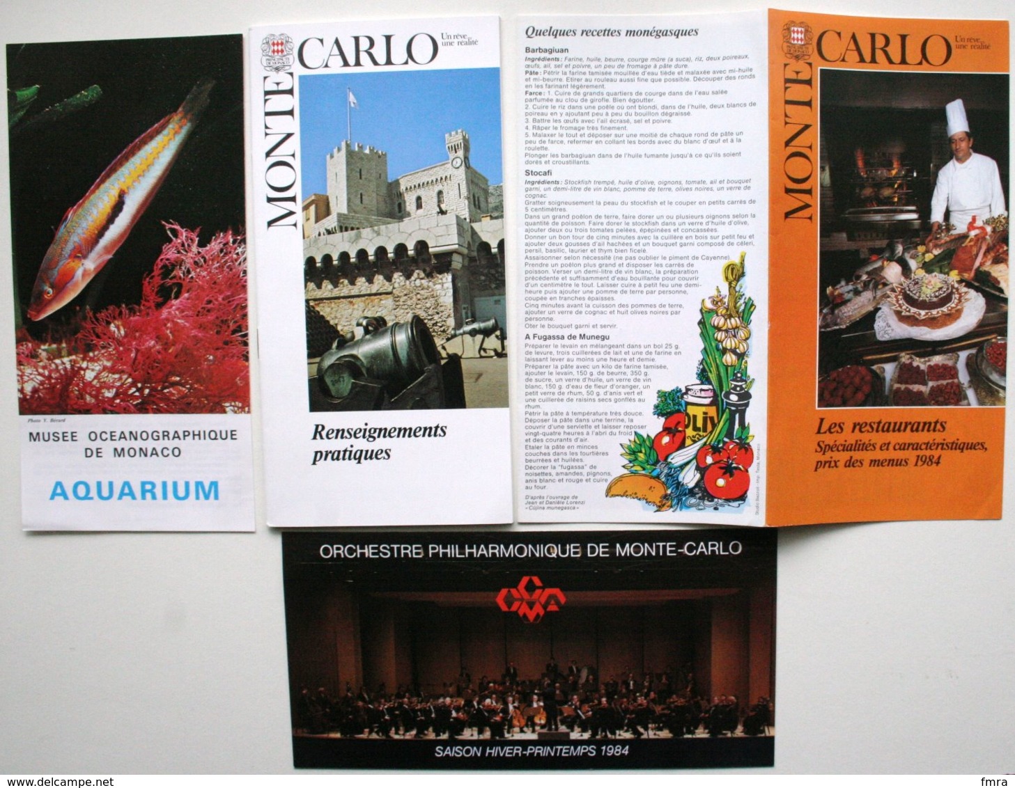 4 Documents Publicité (1984) - MONTE-CARLO - MONACO ** /P108 - Toeristische Brochures