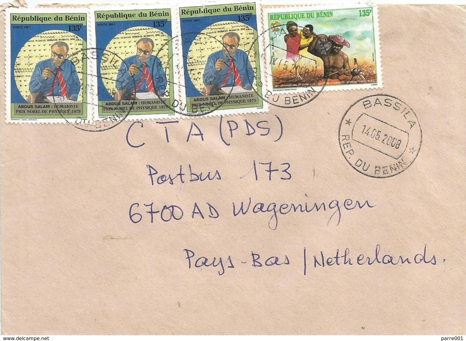 Benin 2008 Bassila Nobel Laureate In Physics Abdus Salam 135f Entente 135f (2001) Cover - Bénin – Dahomey (1960-...)