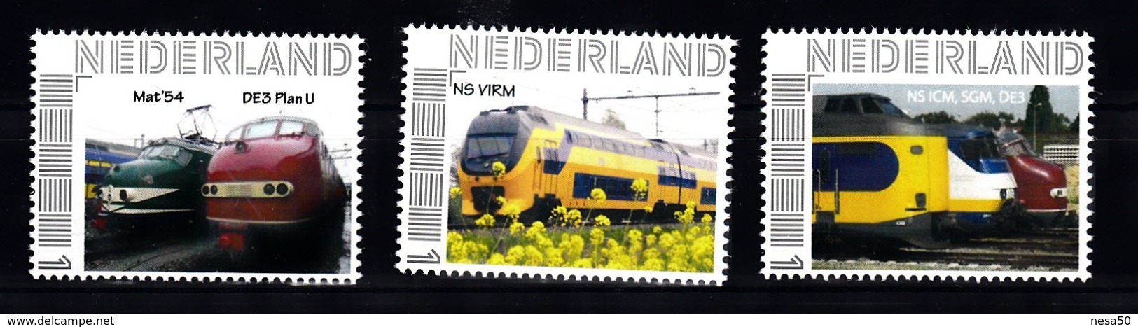 Trein, Train, Locomotive, Eisenbahn Nederland  Persoonlijke Zegel : Mat 54 / DE3 PlanU + NS VIRM + NS ICM / SGM / DE3 - Treni