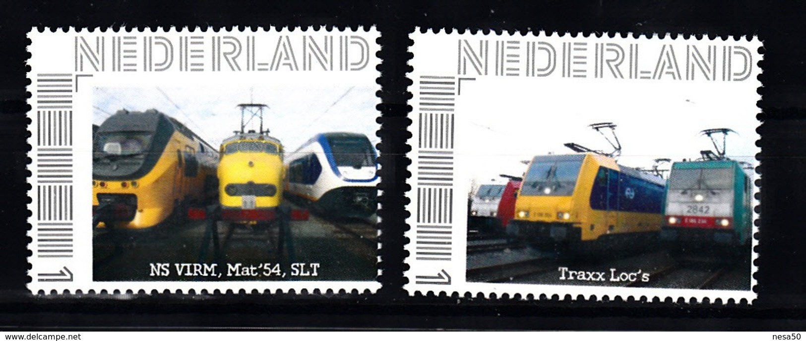 Trein, Train, Locomotive, Eisenbahn Nederland  Persoonlijke Zegel : NS Virm, Mat 54 , SLT + Traxx Loc's - Treni