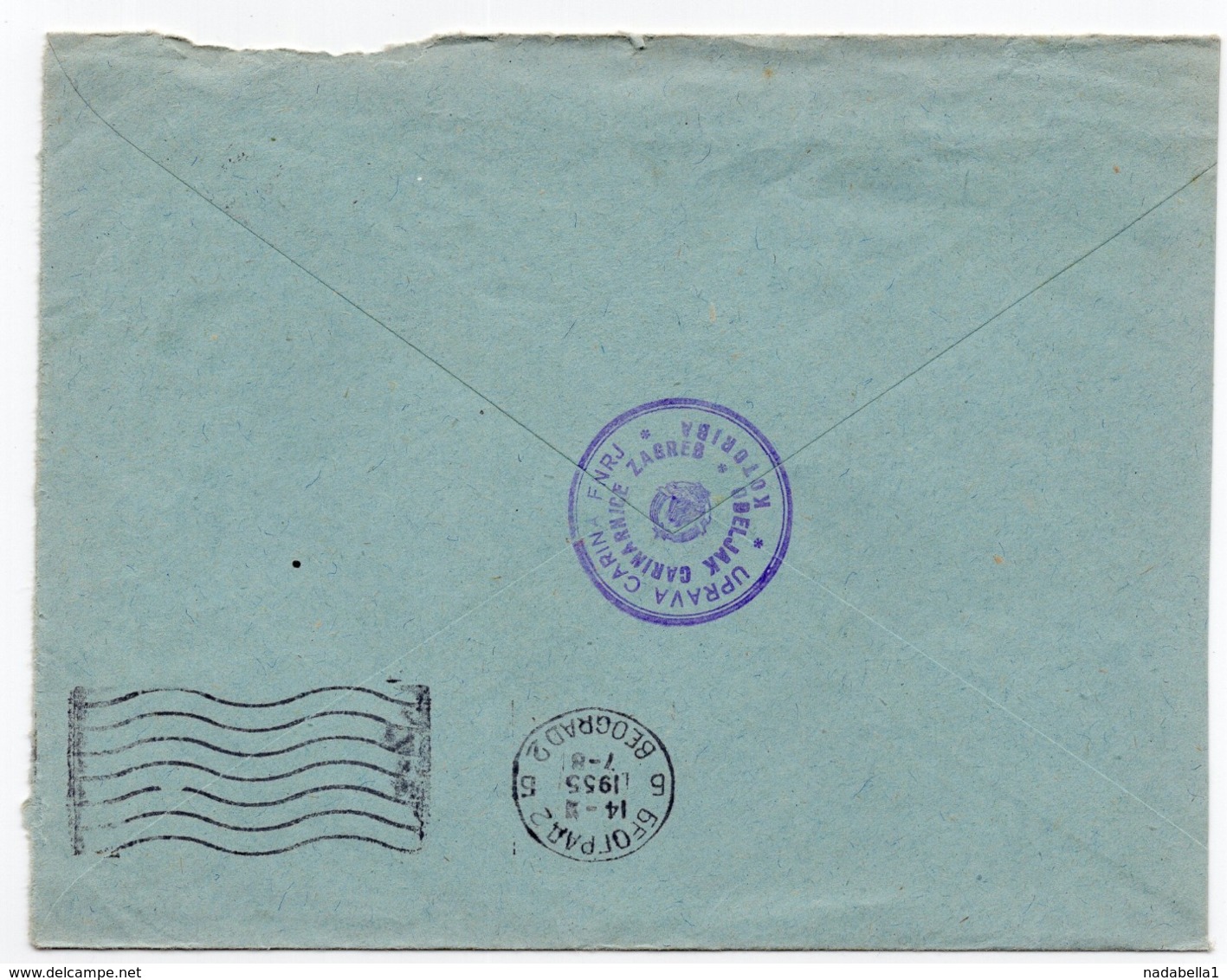 1955 YUGOSLAVIA, CROATIA, TPO 212 KOTORIBA-ZAGREB, SENT TO BELGRADE - Lettres & Documents