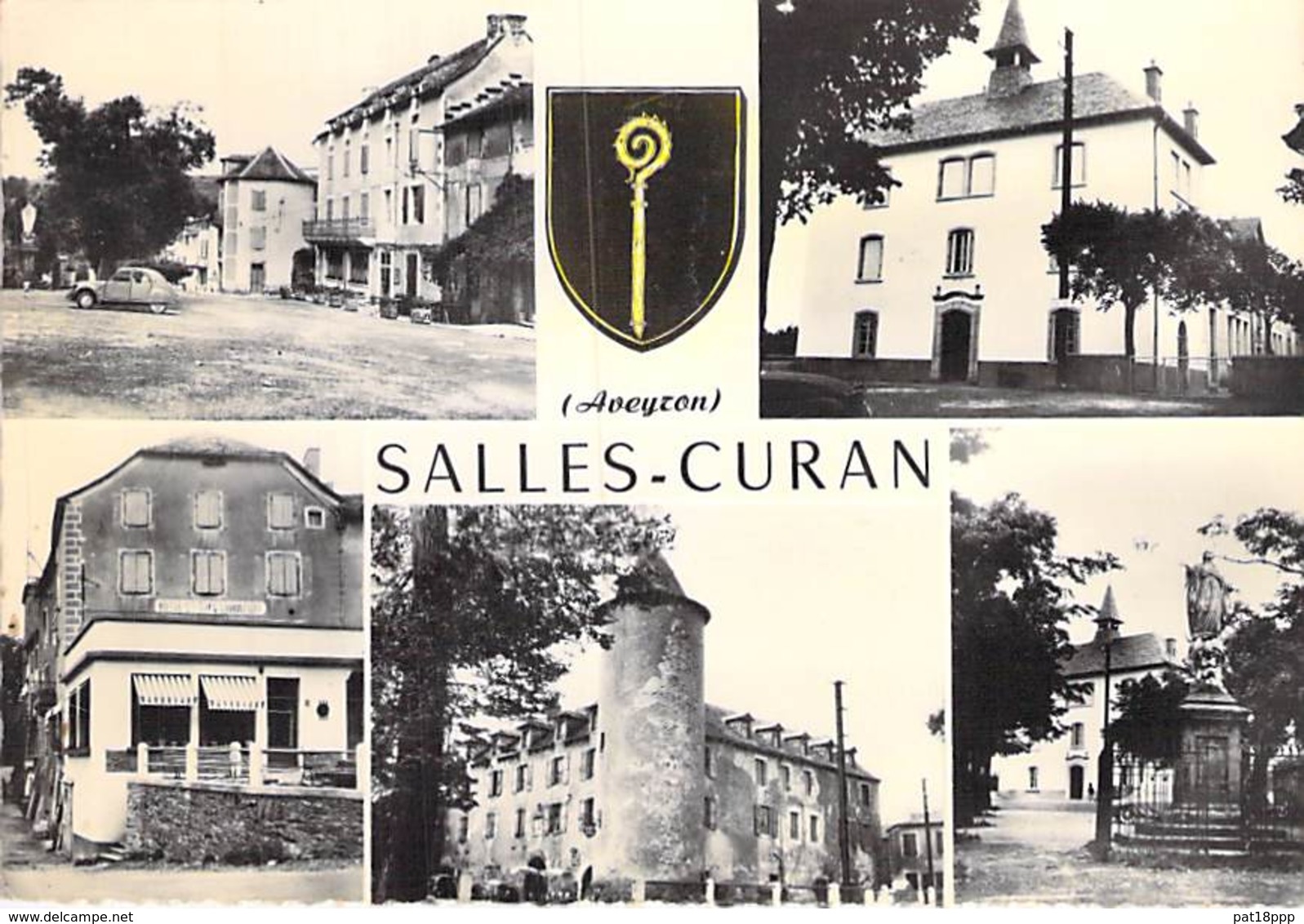 12 - SALLES CURAN : Jolie Multivues - CPSM Village (1.050 Habitants) Dentelée Noir Blanc Grand Format 1964 - Aveyron - Autres & Non Classés