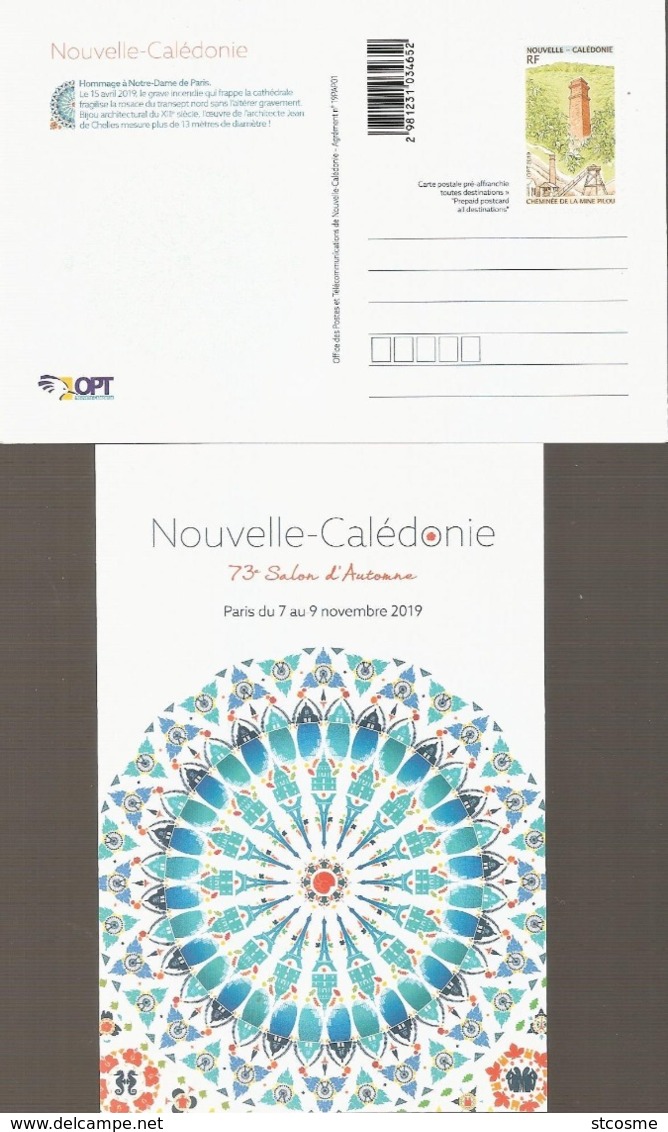 Entier / Stationery / PSC - PAP Nle Caledonie : Carte N° 104 Hommage à Notre-Dame De Paris 2019 - Prêt-à-poster