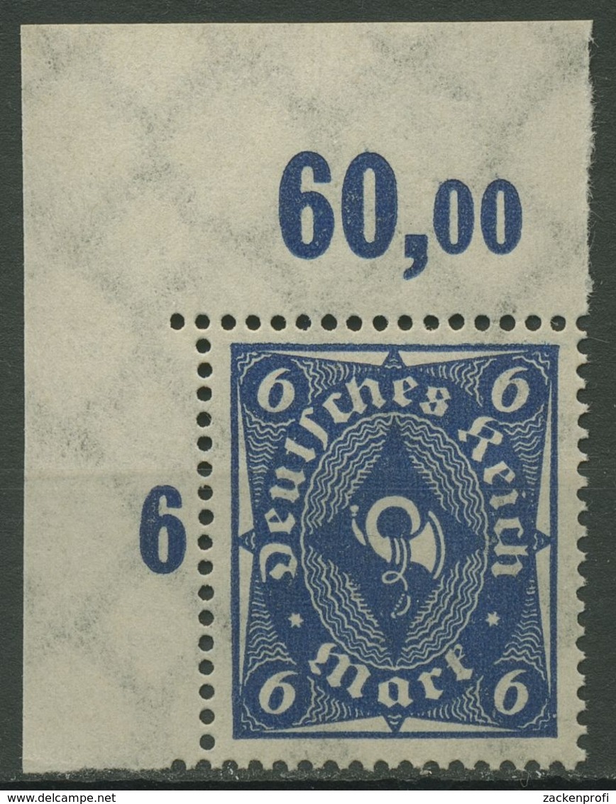 Deutsches Reich 1922/23 Posthorn Platte Oberrand 228 P OR Ecke O. Li. Postfrisch - Ungebraucht