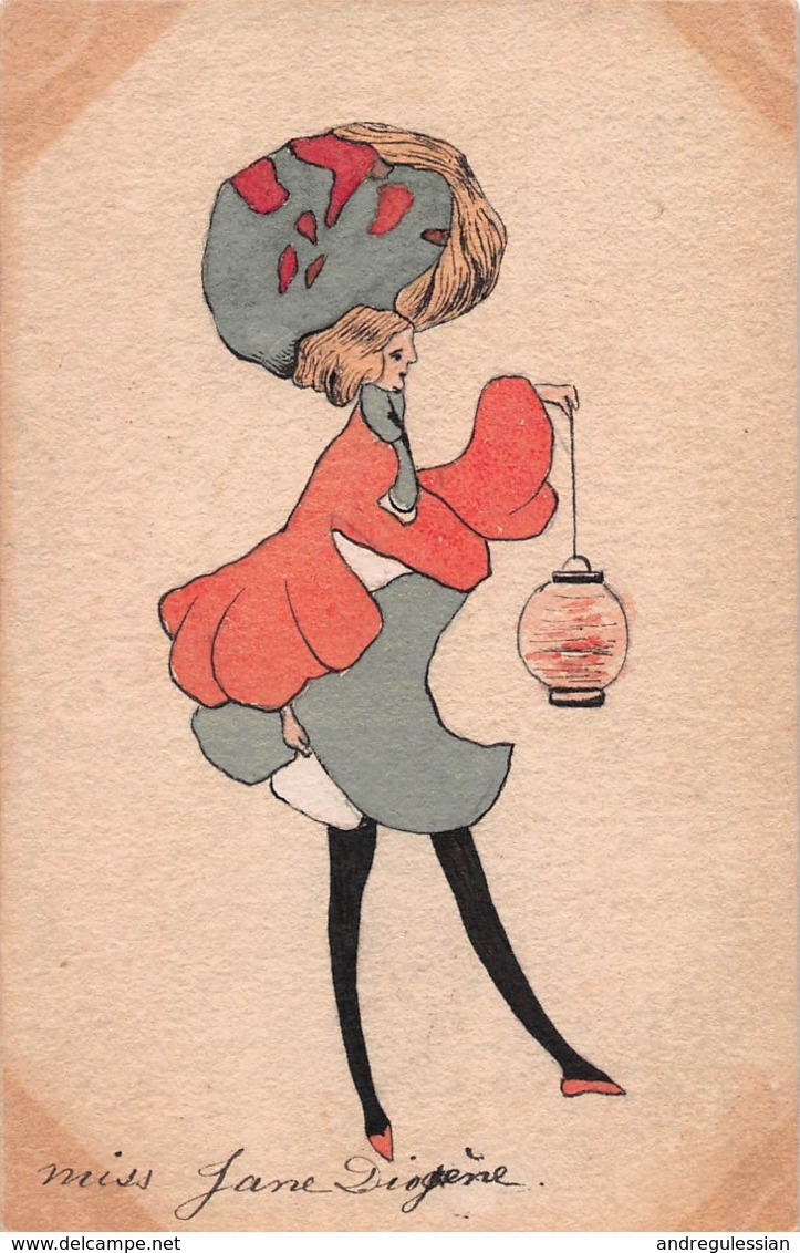 CPA Illustrée Peinte à La Main - Miss Jane Diogène - 1900-1949