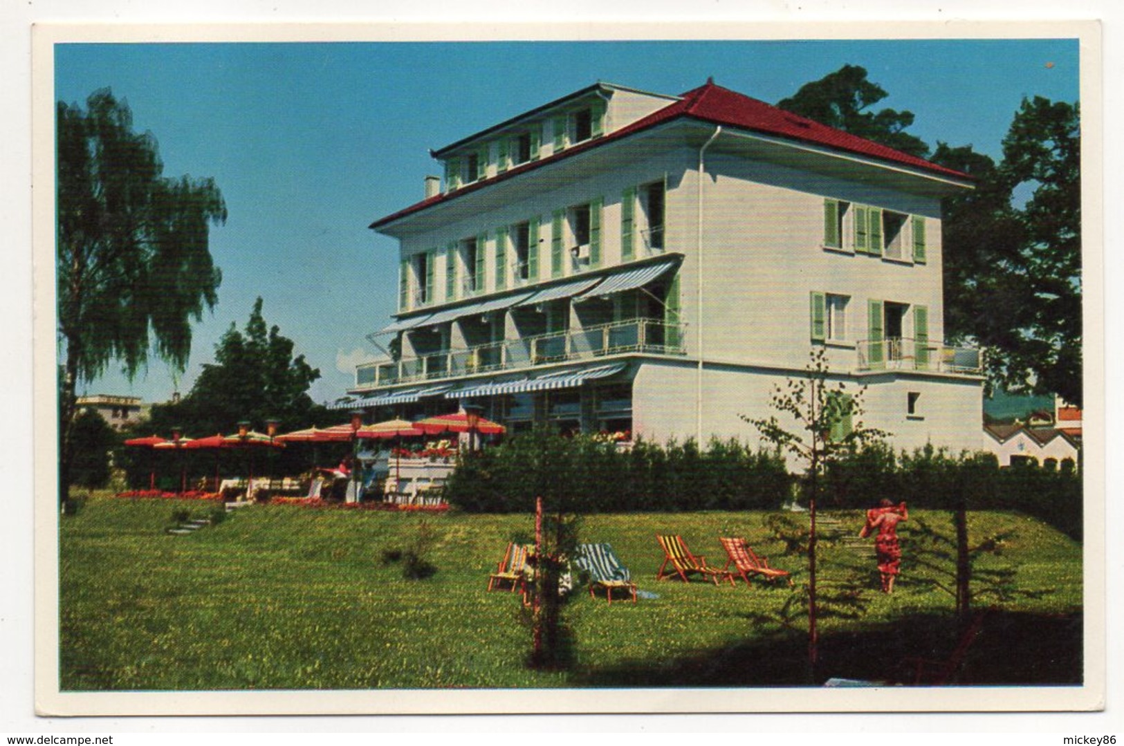 Suisse-VD--MORGES-1961--Hôtel Du Lac De MORGES...timbre--cachet--...carte Publicitaire.. à Saisir - Morges