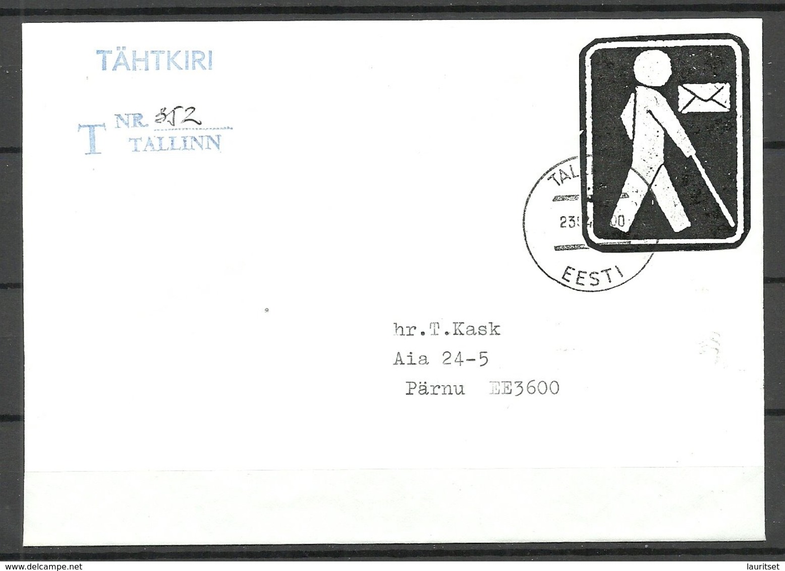 ESTONIA Estland 1997 R-Brief Mit Marke Für Sehbehinderten Stamp Of Union Of The Blind People Of Estonia - Estland