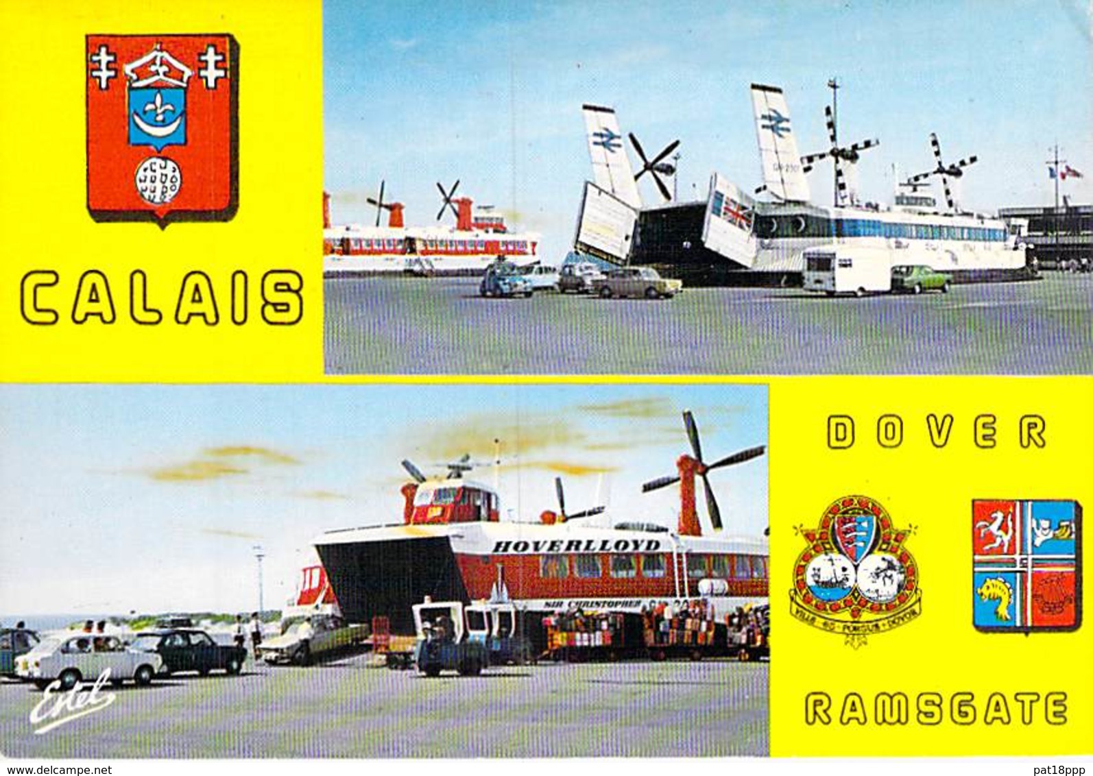 * Lot 2 Cartes * AEROGLISSEUR Hovercraft - " HOVERLLOYD " ( Calais ) DouvresHydrofoil Luftkissenfahrzeug - CPM GF - Aéroglisseurs