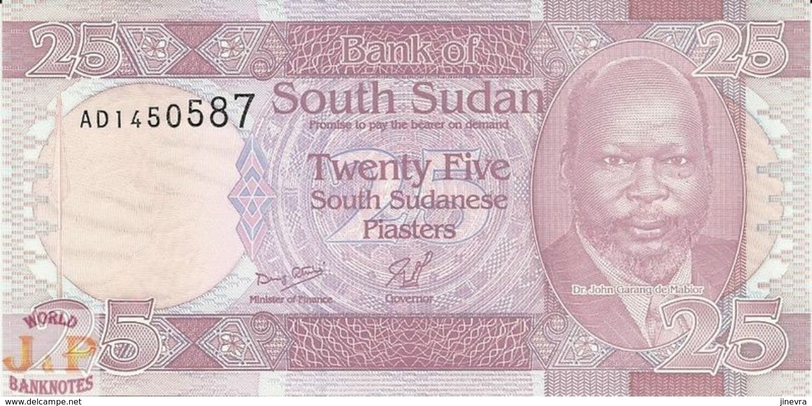 SOUTH SUDAN 25 PIASTRES 2011 PICK 3 UNC RARE - Sudan