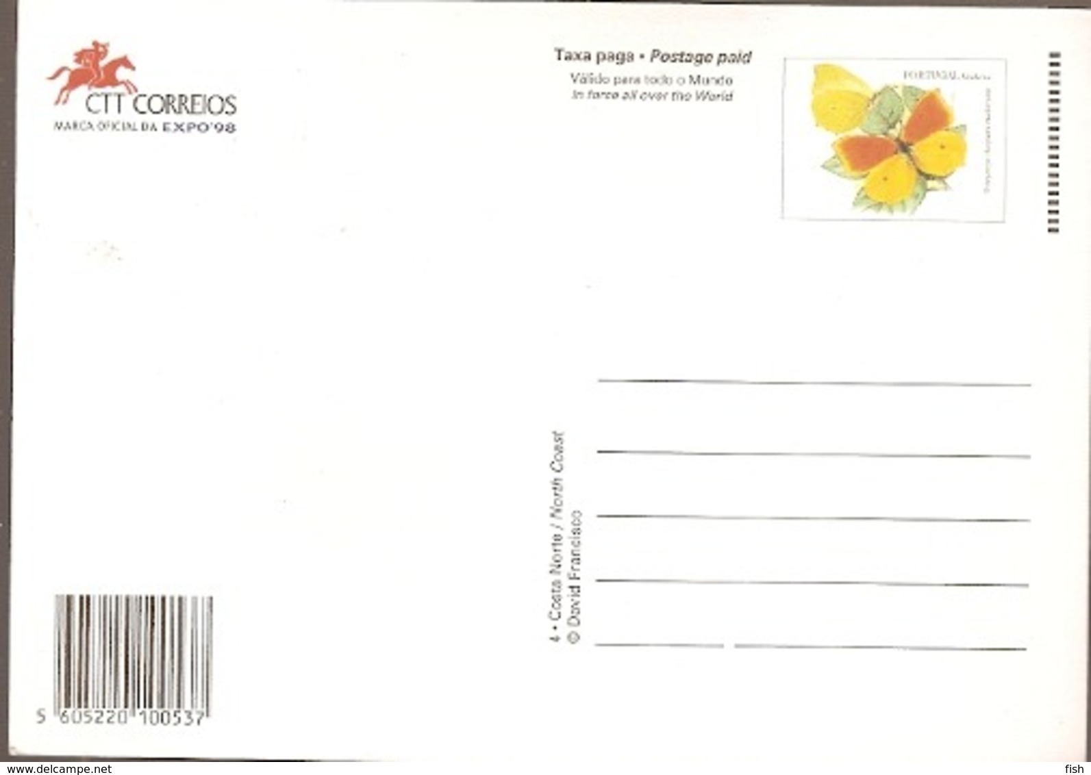 Portugal ** & Postal Stationery, Gonepteryx, Madeira North Coast 1998 (4) - Interi Postali