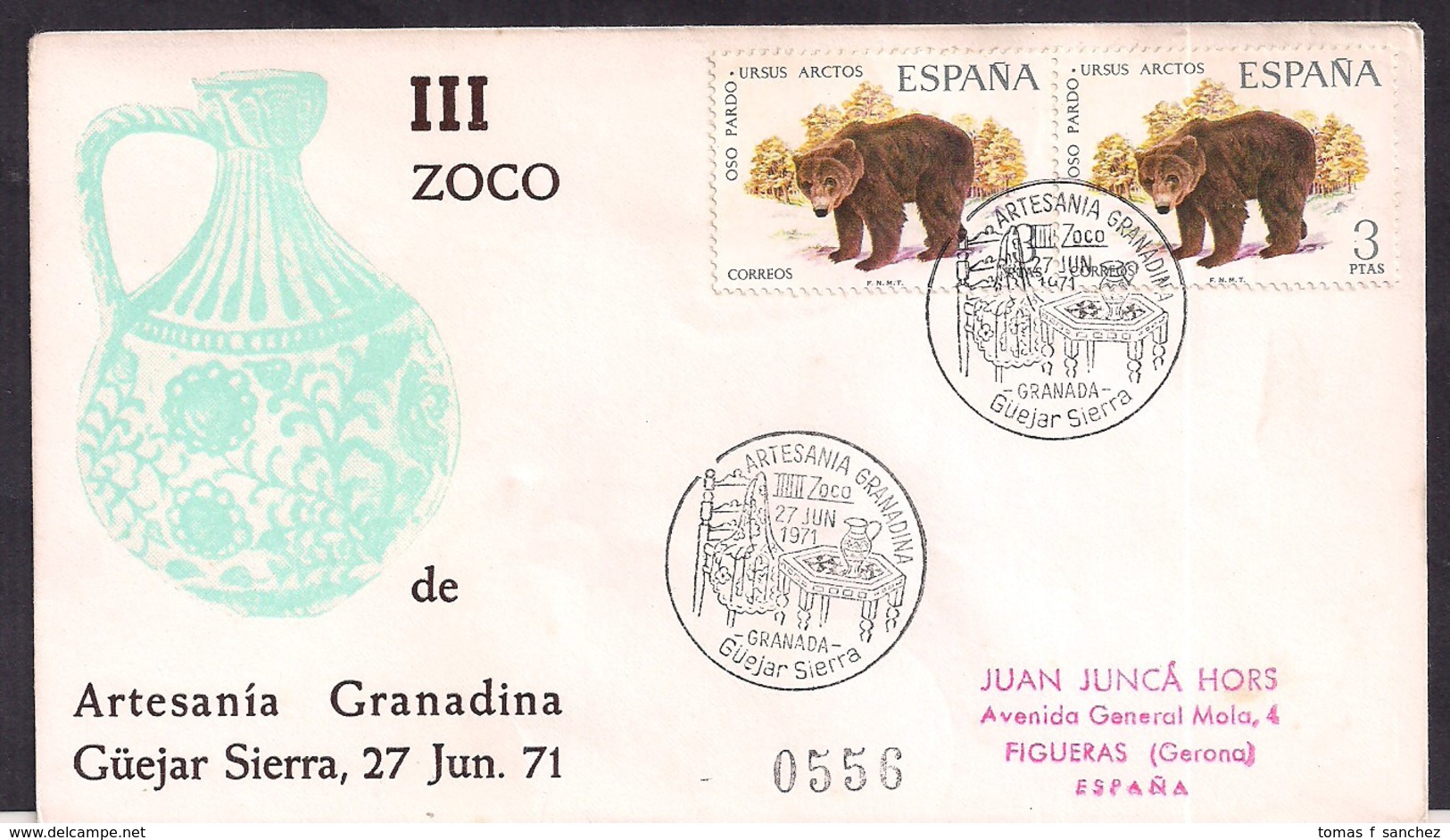 España - 1971 - Lettre - Cachets Spéciaux - Ours Brun - Ursus Arctos - Bären