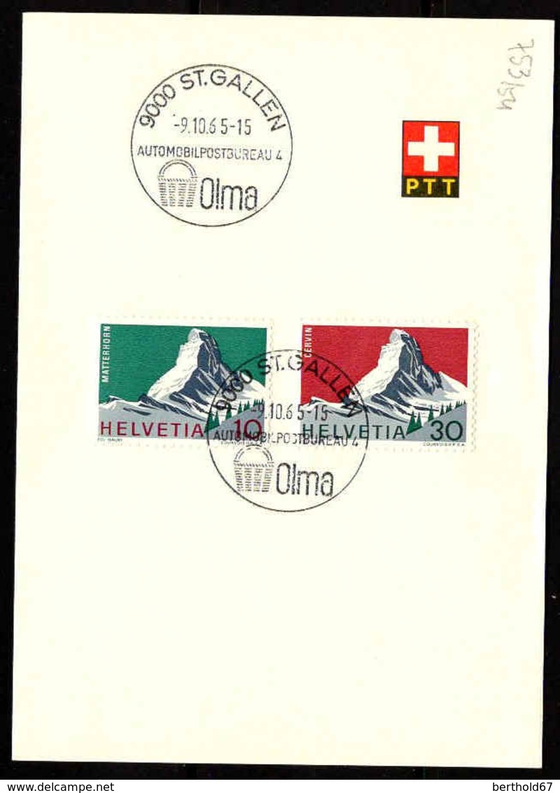 Suisse Poste Obl Yv: 753/754 Yv:1,2 Euro Alpes Suisses (TB Cachet à Date) Automobilpostburo 4 Olma - Cartas & Documentos