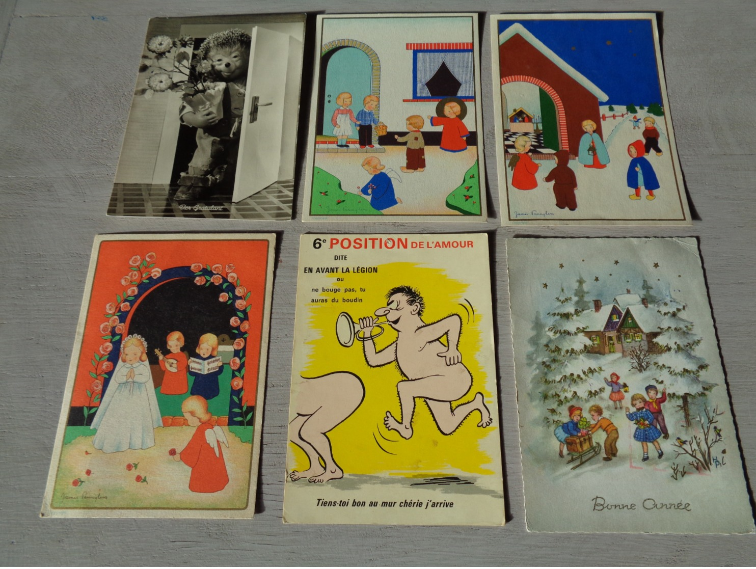 Beau lot de 60 cartes postales de fantaisie CPSM  grand format     Mooi lot van 60 postkaarten fantasie  groot formaat