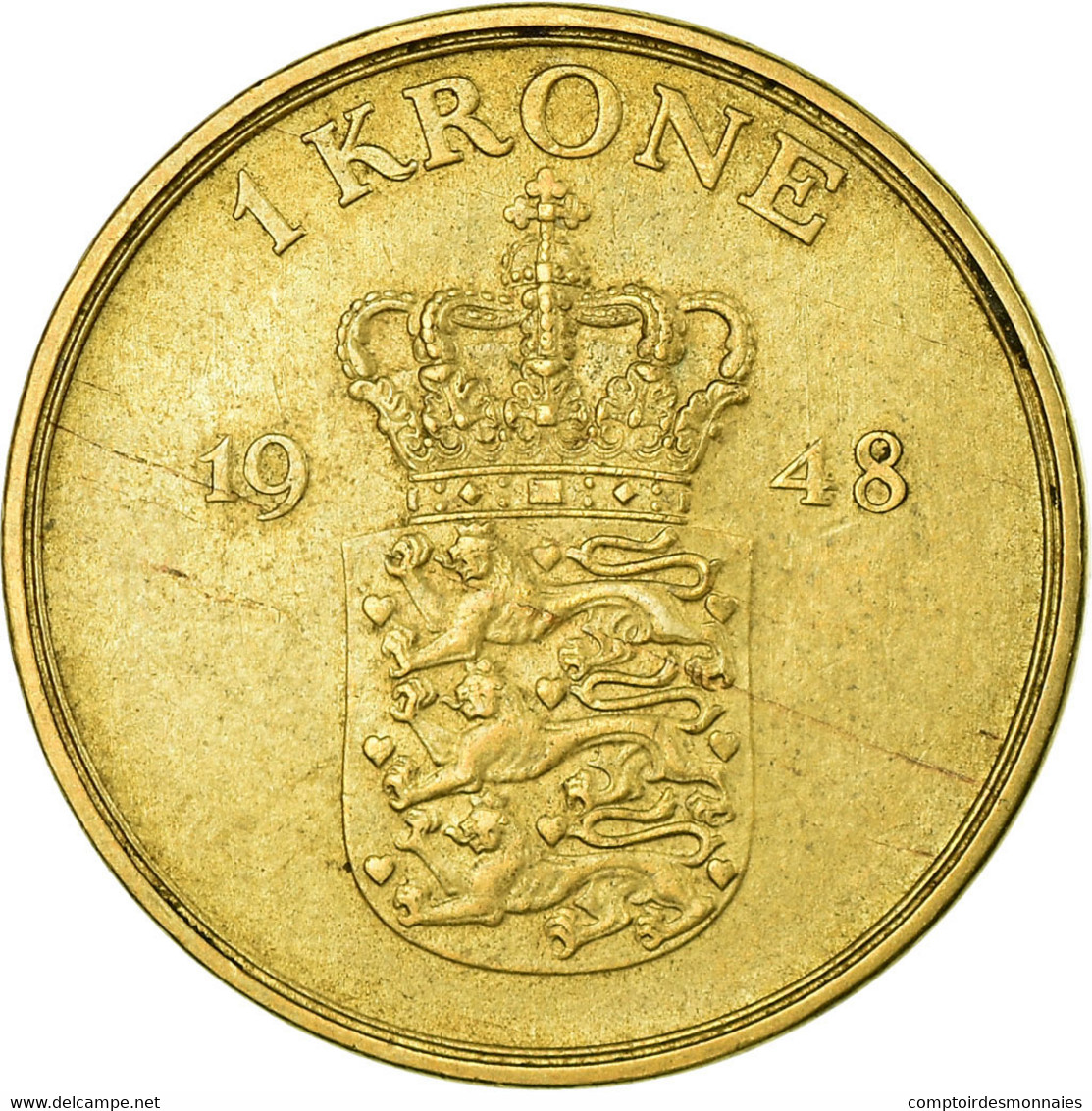 Monnaie, Danemark, Frederik IX, Krone, 1948, Copenhagen, TB+, Aluminum-Bronze - Denemarken