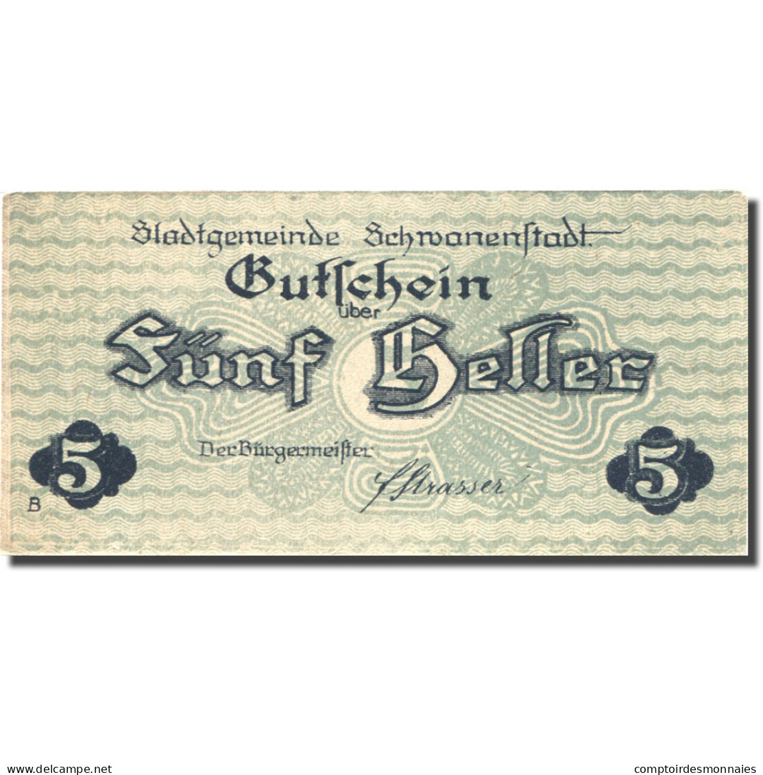 Billet, Autriche, Schwanenstadt, 5 Heller, Eglise, 1920 SPL Mehl:FS 977Ia - Austria