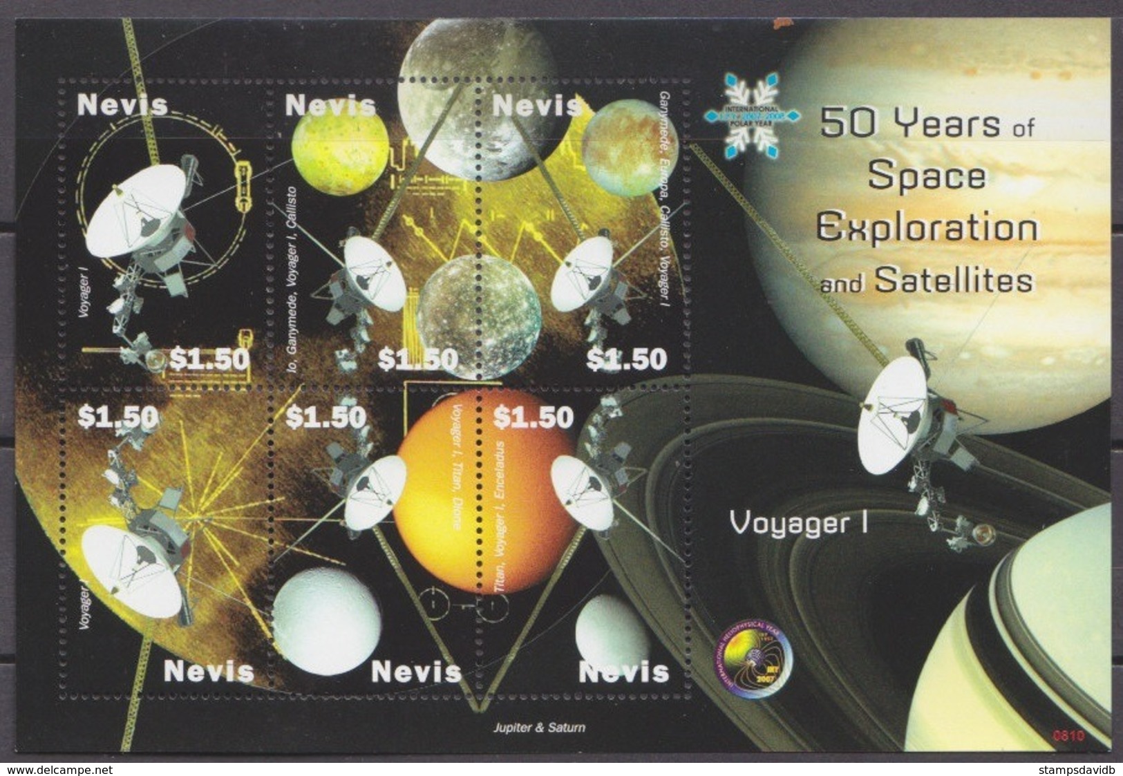 2008	Nevis	2296-301KL	50 Years Of Space Exploration And Satellites.	8,00 € - América Del Norte