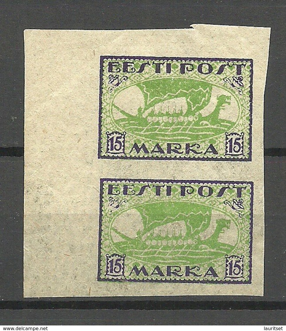 Estland Estonia 1920 Michel 23 B As Pair **/* - Estland