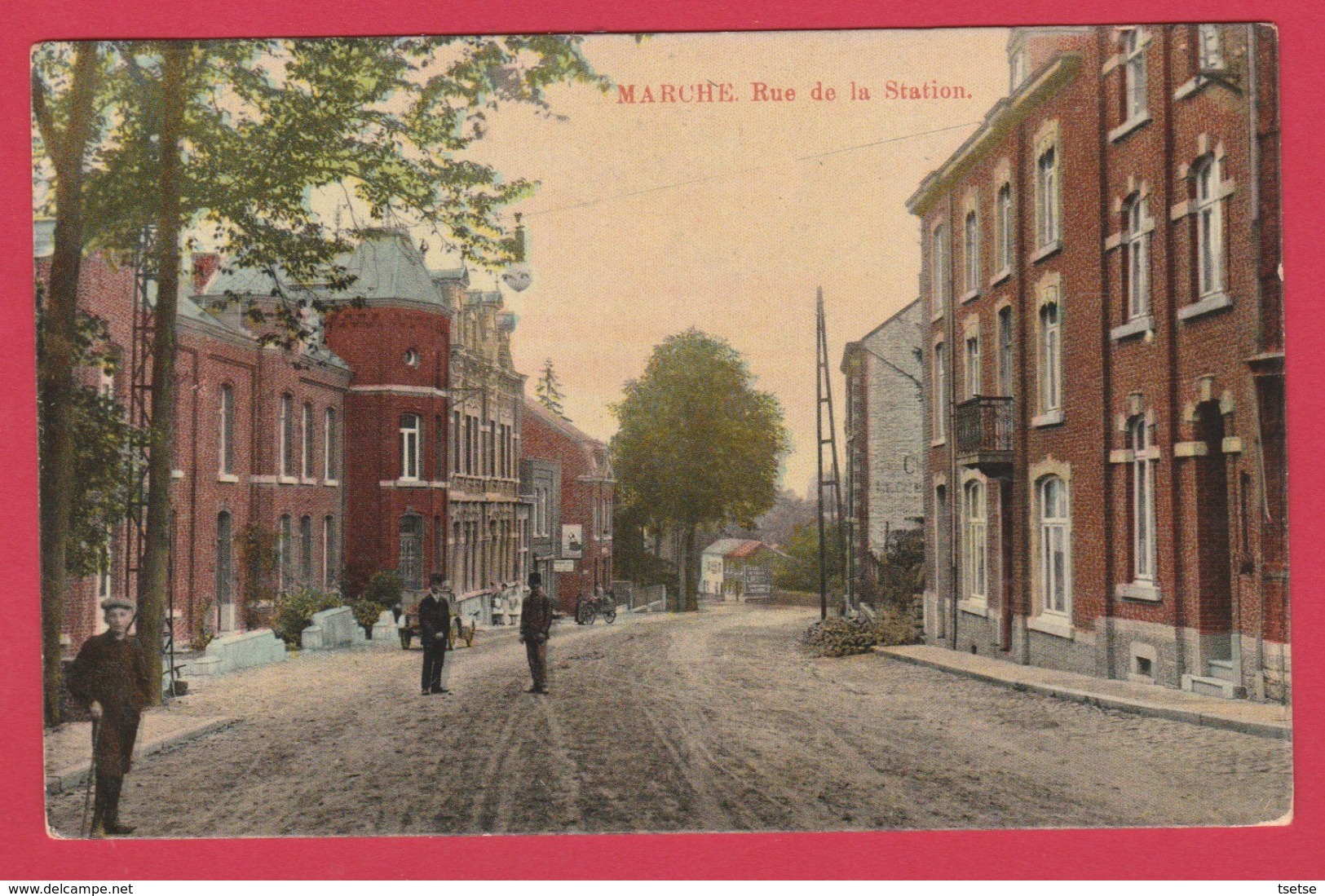 Marche-en-Famenne - Rue De La Station -Jolie Carte Couleur Animée ( Voir Verso ) - Marche-en-Famenne