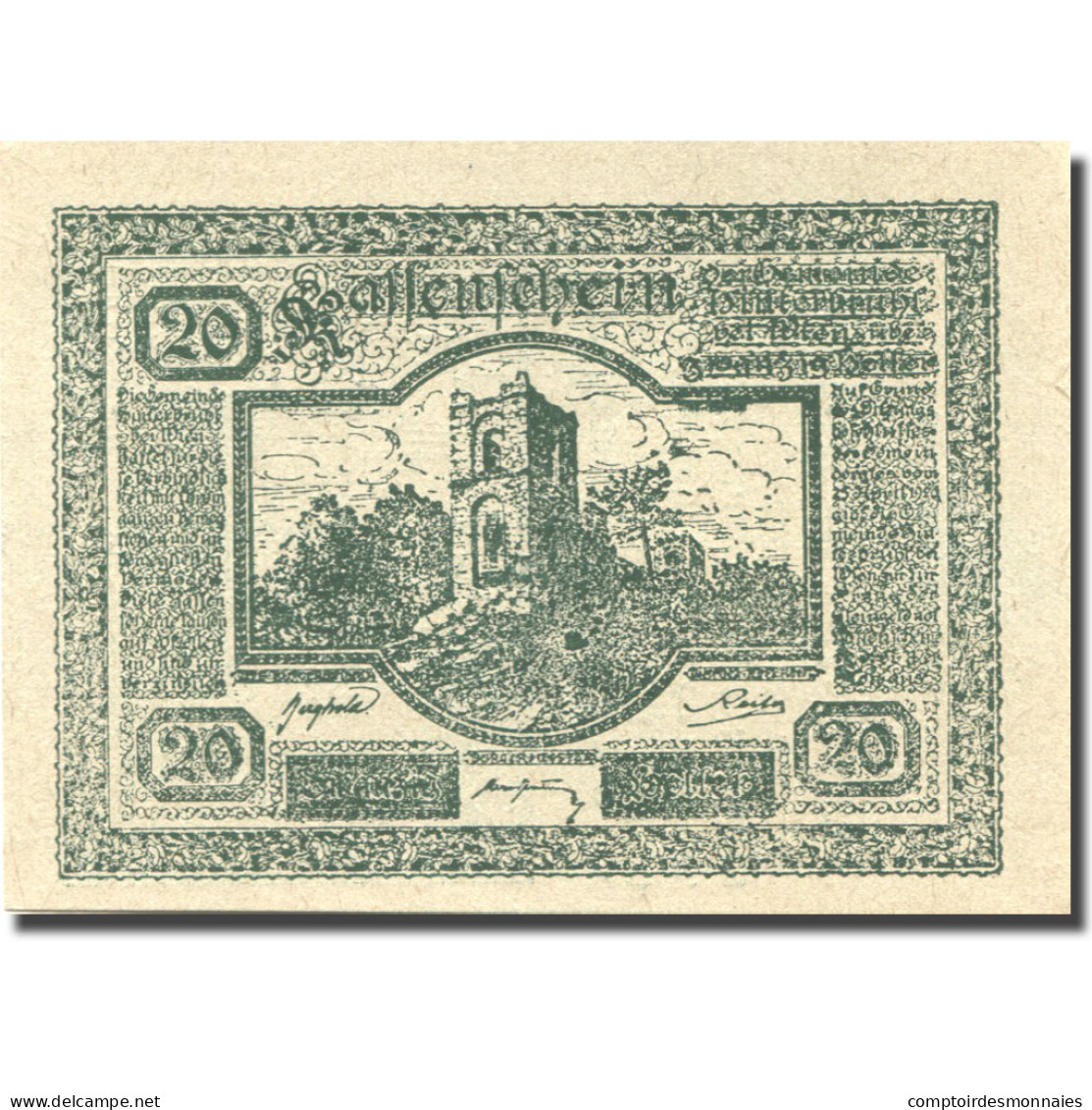 Billet, Autriche, Hinterbrühl, 20 Heller, Château 1, 1920 SPL Vert Mehl:FS 376 - Austria