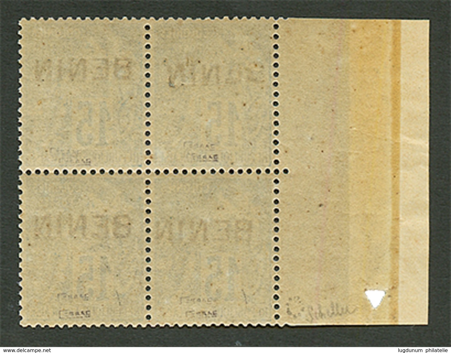 BENIN : Bloc De 4 15c (n°6) Type III Neuf **. Rare Sans Charniére. Signé SCHELLER. Superbe. - Autres & Non Classés