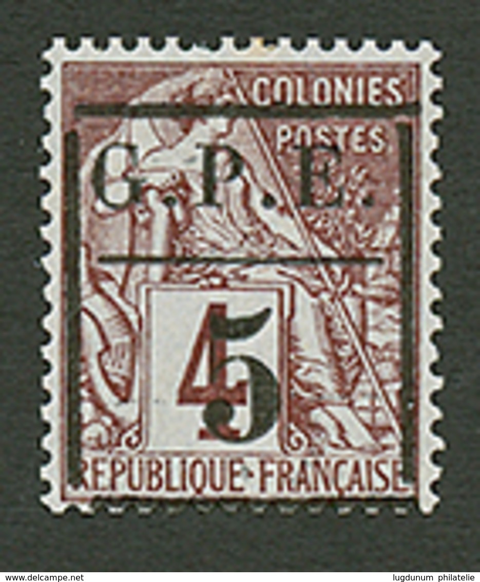 GUADELOUPE : NON EMIS 5 S/ 4c (n°2e) Neuf *. Cote 1100€. Signé CALVES. Superbe. - Otros & Sin Clasificación