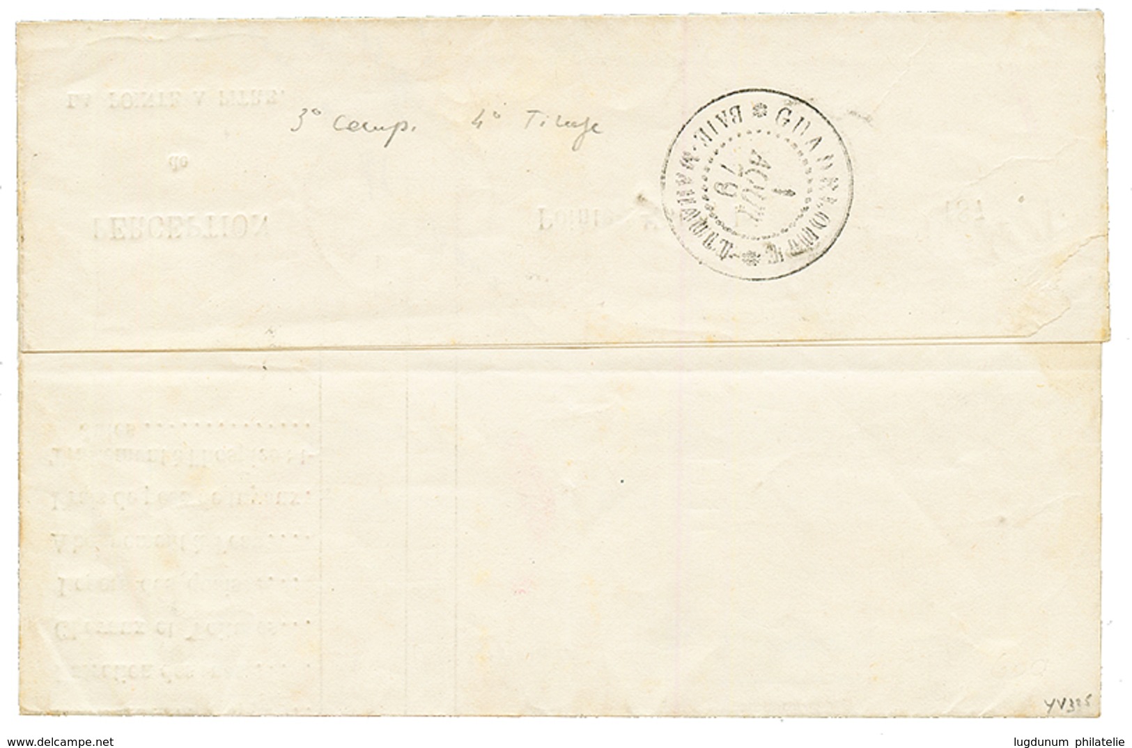 1879 Superbe Paire 15c TAXE (n°4) Bord De Feuille Obl. GUADELOUPE POINTE A PITRE + Taxe 30 D.T. Sur Lettre Avec Texte Po - Other & Unclassified