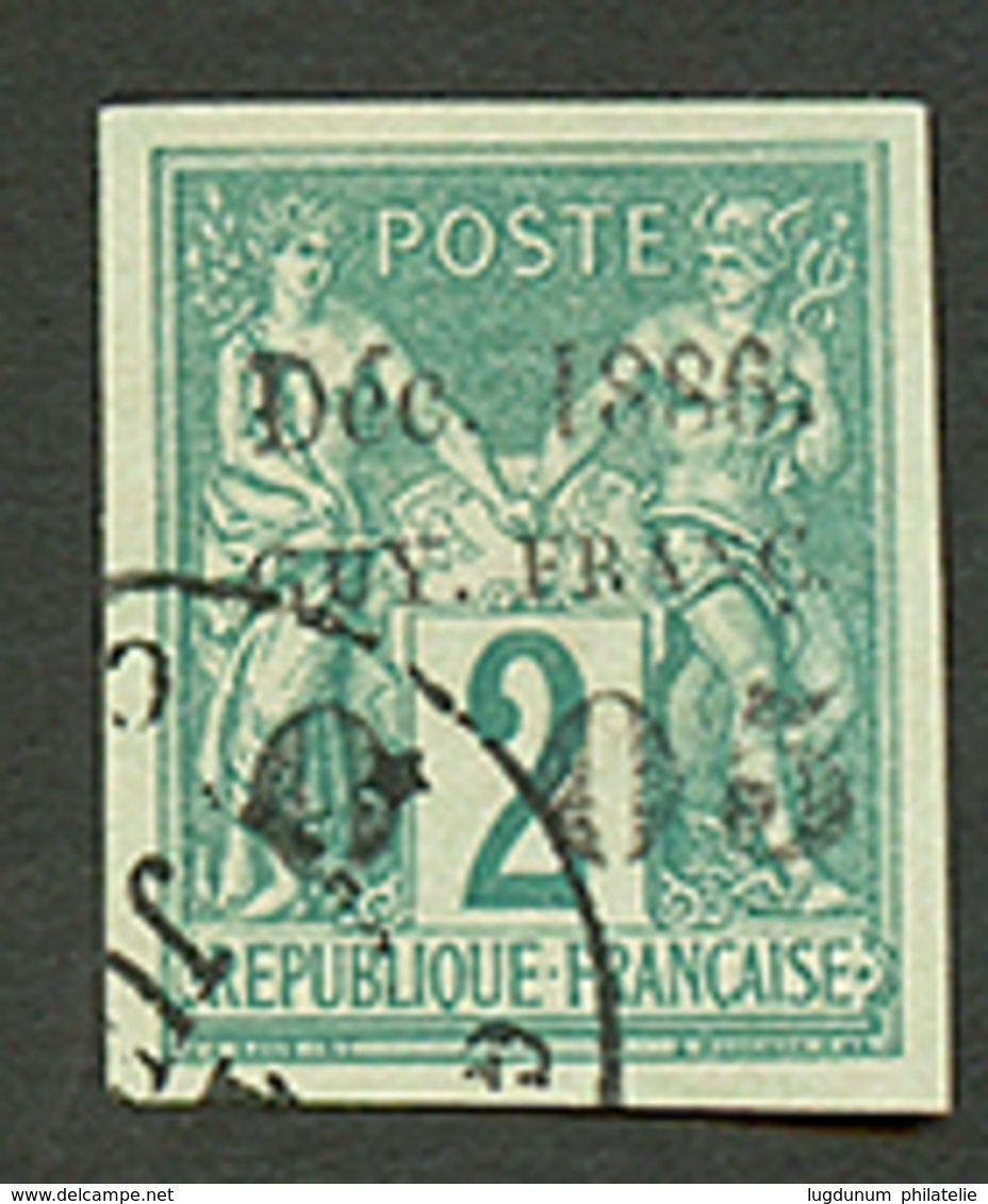 GUYANE : 0,05 S/ 2c (n°1b) 4 Grandes Marges Oblitéré. Cote 1000€. Tirage 900. Rare Dans Cette Qualité. Signé BRUN & SCHE - Altri & Non Classificati