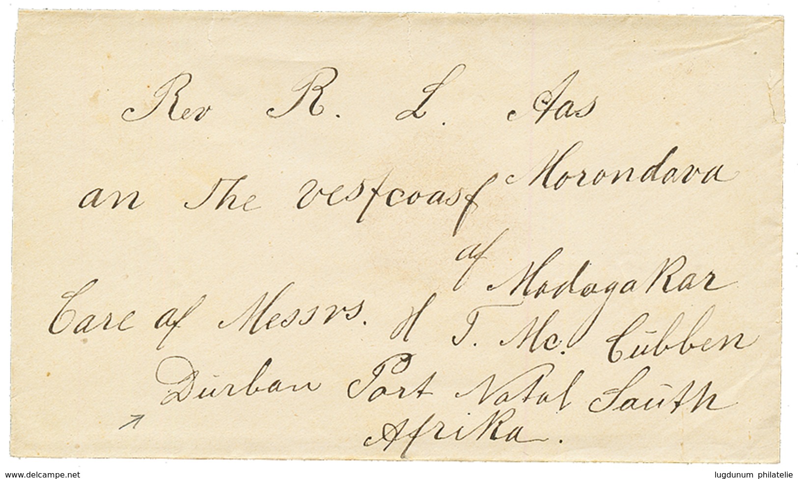 MADAGASCAR - MISSIONNAIRES NORVEGIENS : (1880) Enveloppe Adressée Au Révérand Norvégien AAS à MORONDAVA (MADAGASCAR), Ac - Altri & Non Classificati