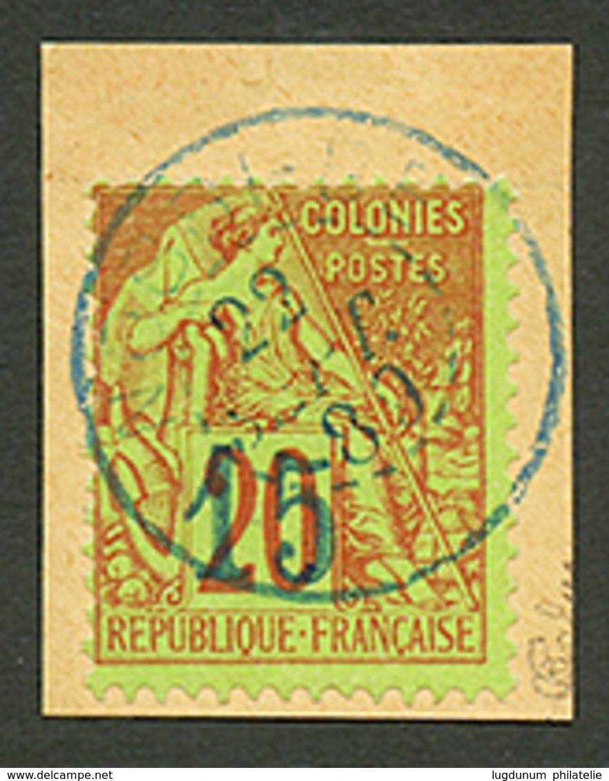 NOSSI-BE : 15 S/ 20c (n°4) Obl. Sur Fragment. Certificat BEHR (1991). Cote 1500€. Superbe. - Autres & Non Classés