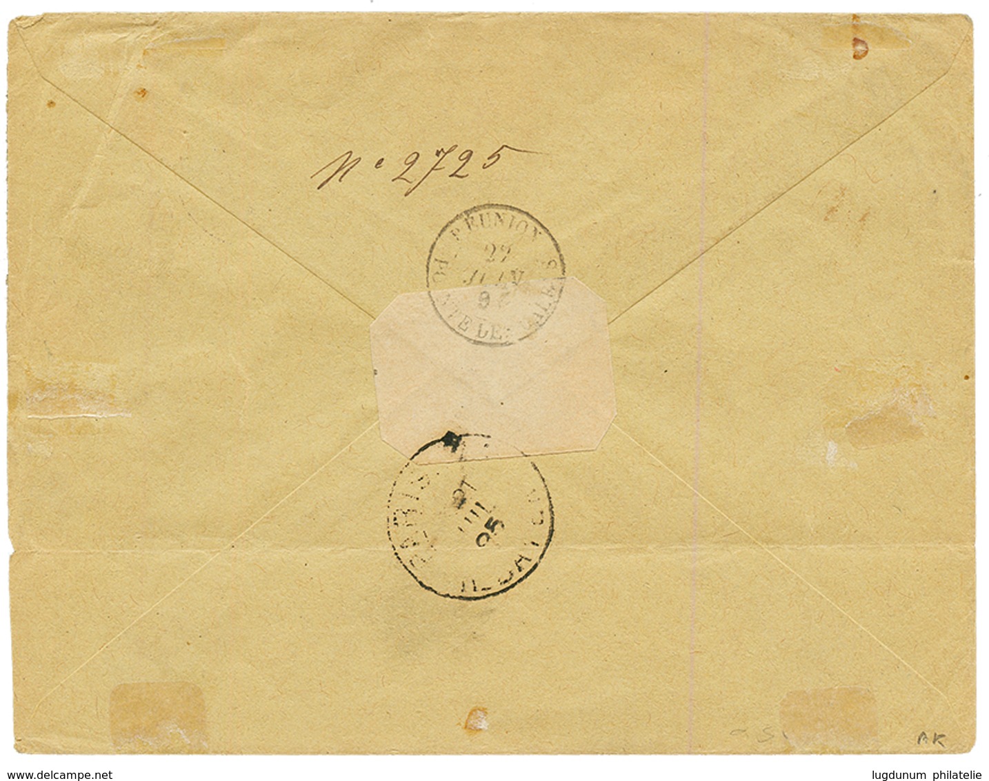 REUNION : 1895 80c (n°12) TB Margé Sur Enveloppe RECOMMANDEE De ST PIERRE Pour PARIS. Superbe. - Other & Unclassified