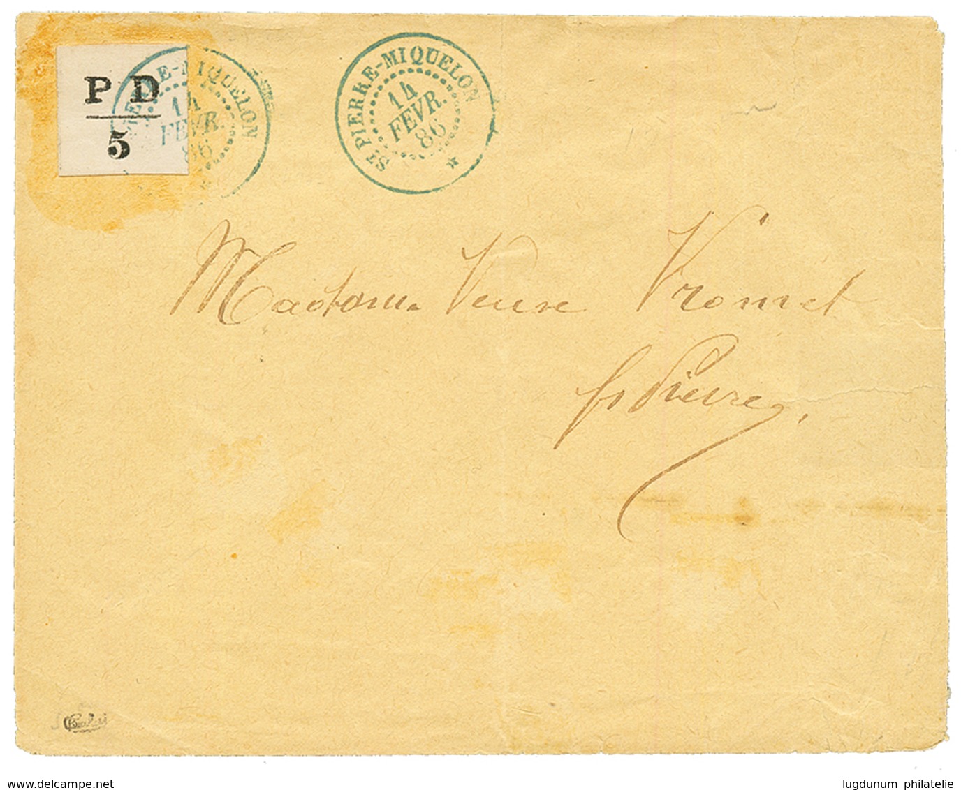 ST PIERRE ET MIQUELON : 1886 5c (n°16) Obl. ST PIERRE ET MIQUELON Sur Lettre Locale. Cote Du Timbre Détaché = 1700€. RAR - Autres & Non Classés