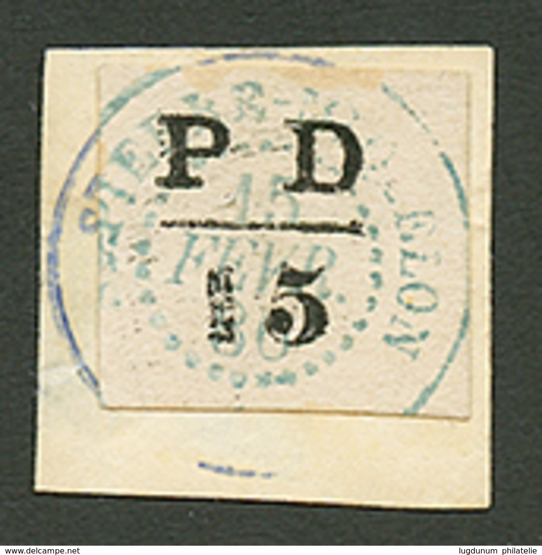 ST PIERRE ET MIQUELON - Emission Provisoire : 15c (n°17) Obl. Sur Fragment (timbre Décollé Pour Vérification). RARE. Cot - Altri & Non Classificati