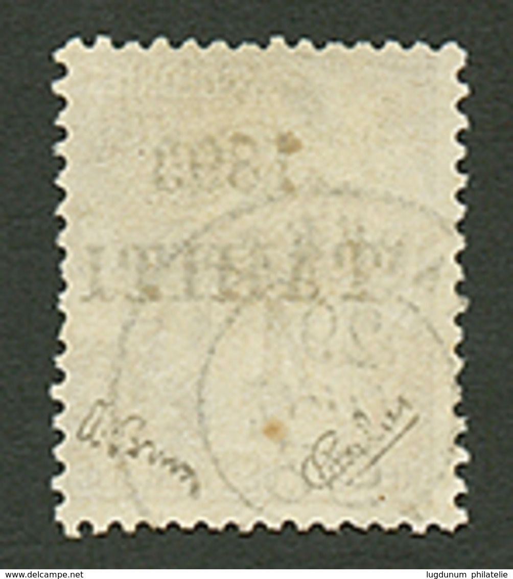 TAHITI : 4c (n°21) Oblitéré. Cote 1800€. Timbre RARE. Tirage 200. Signé BRUN & CALVES. Superbe. - Other & Unclassified