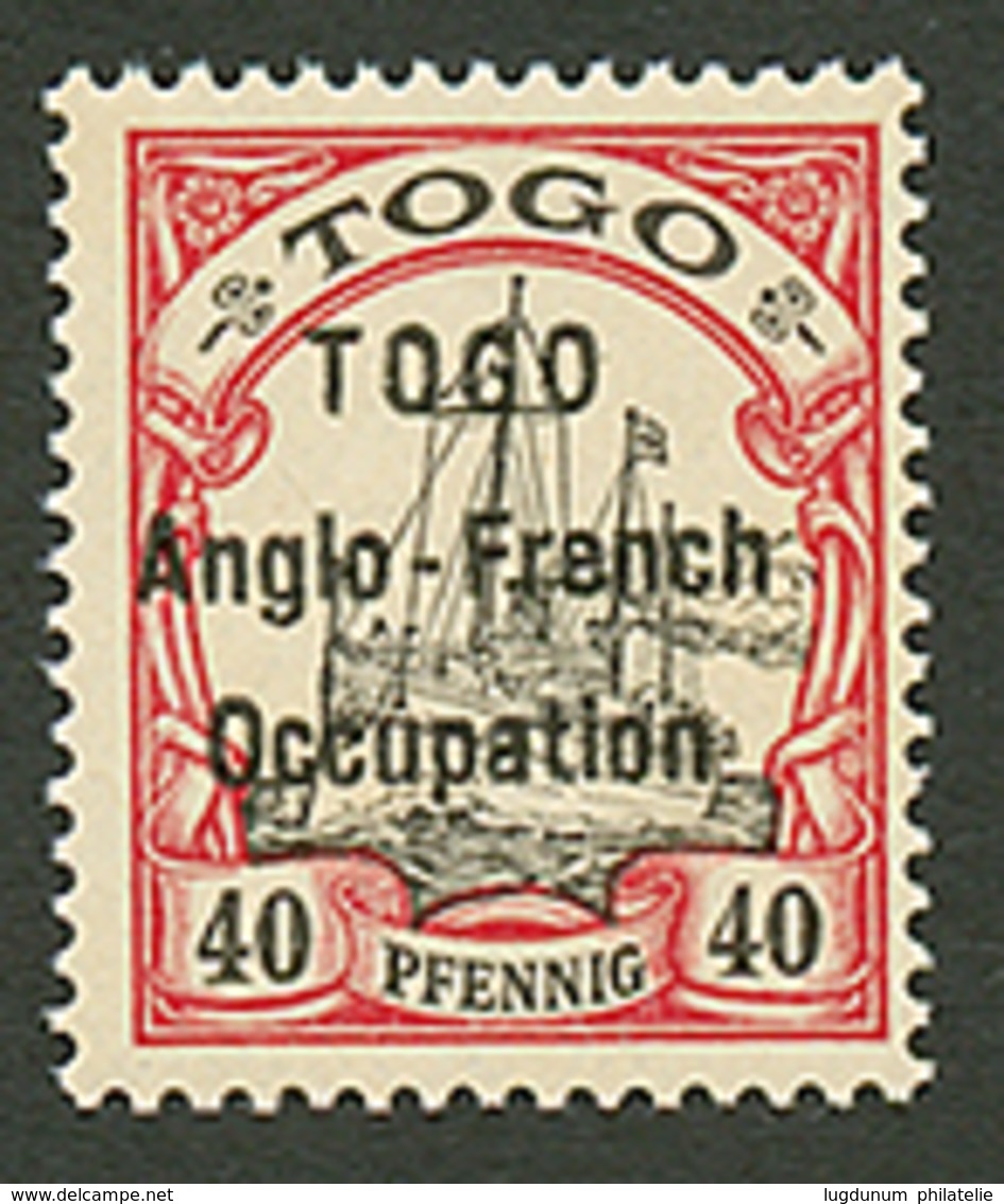 TOGO - ANGLO FRENCH OCCUPATION : 80pf (n°38) Espacement Large Neuf **. Cote 750€++. Rare Sans Charnière. Certificat SCHE - Other & Unclassified