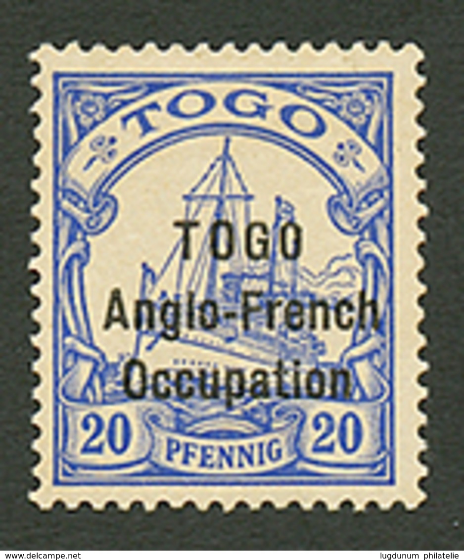 TOGO - ANGLO FRENCH OCCUPATION - Tirage SANSANE MANGU : 20pf (n°57) Neuf *. Cote 3400€. Rare. Signé BOTHE. Certificat SC - Other & Unclassified